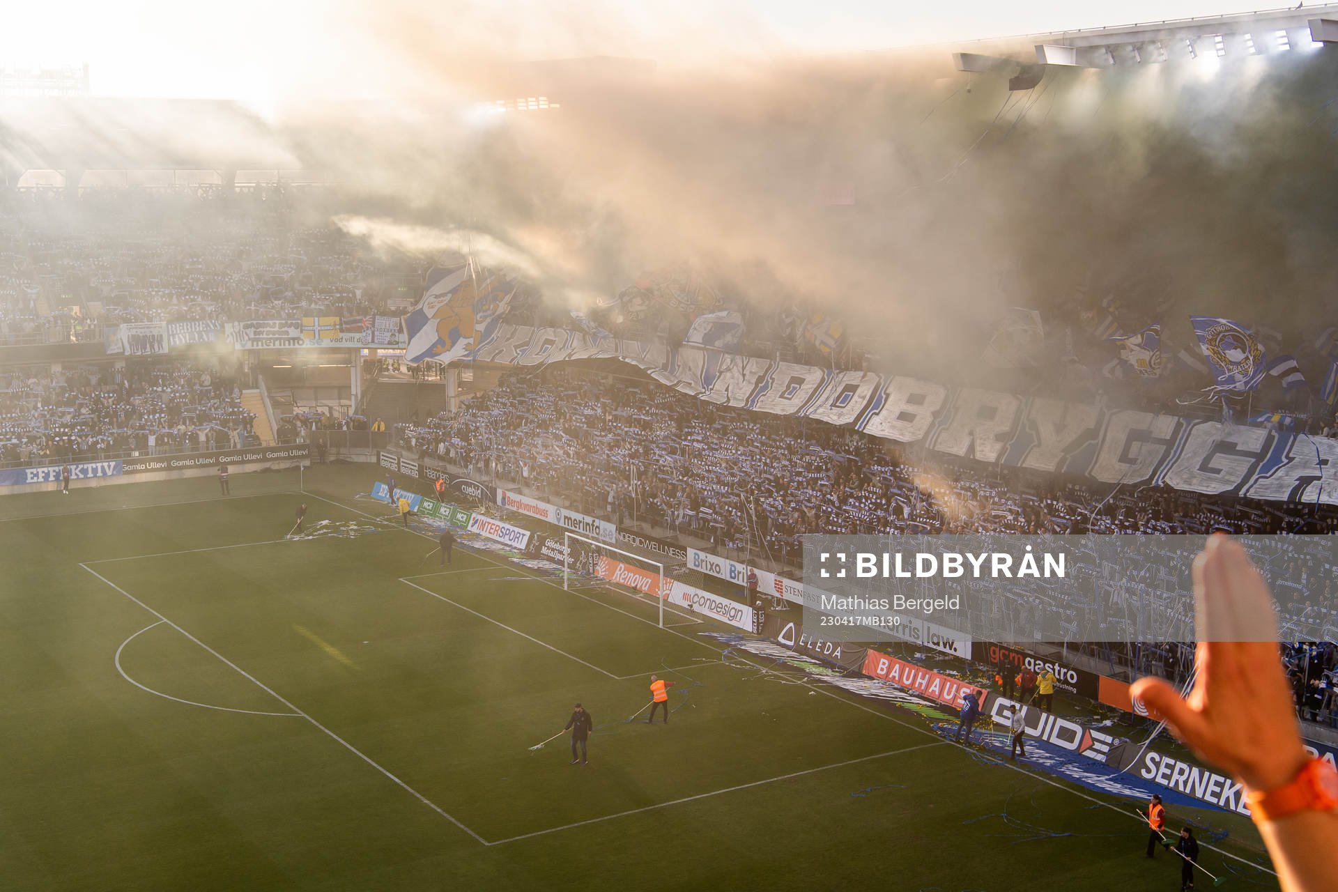 IFK Göteborgs supportrar med ett tifo