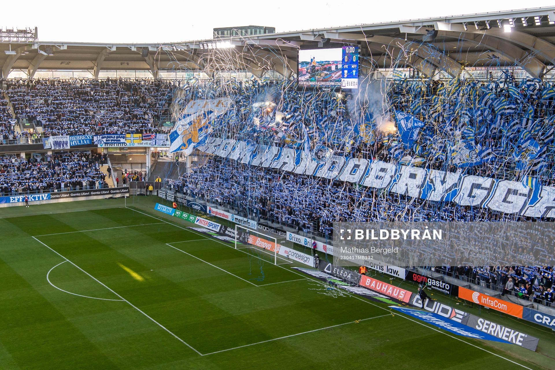IFK Göteborgs supportrar med ett tifo
