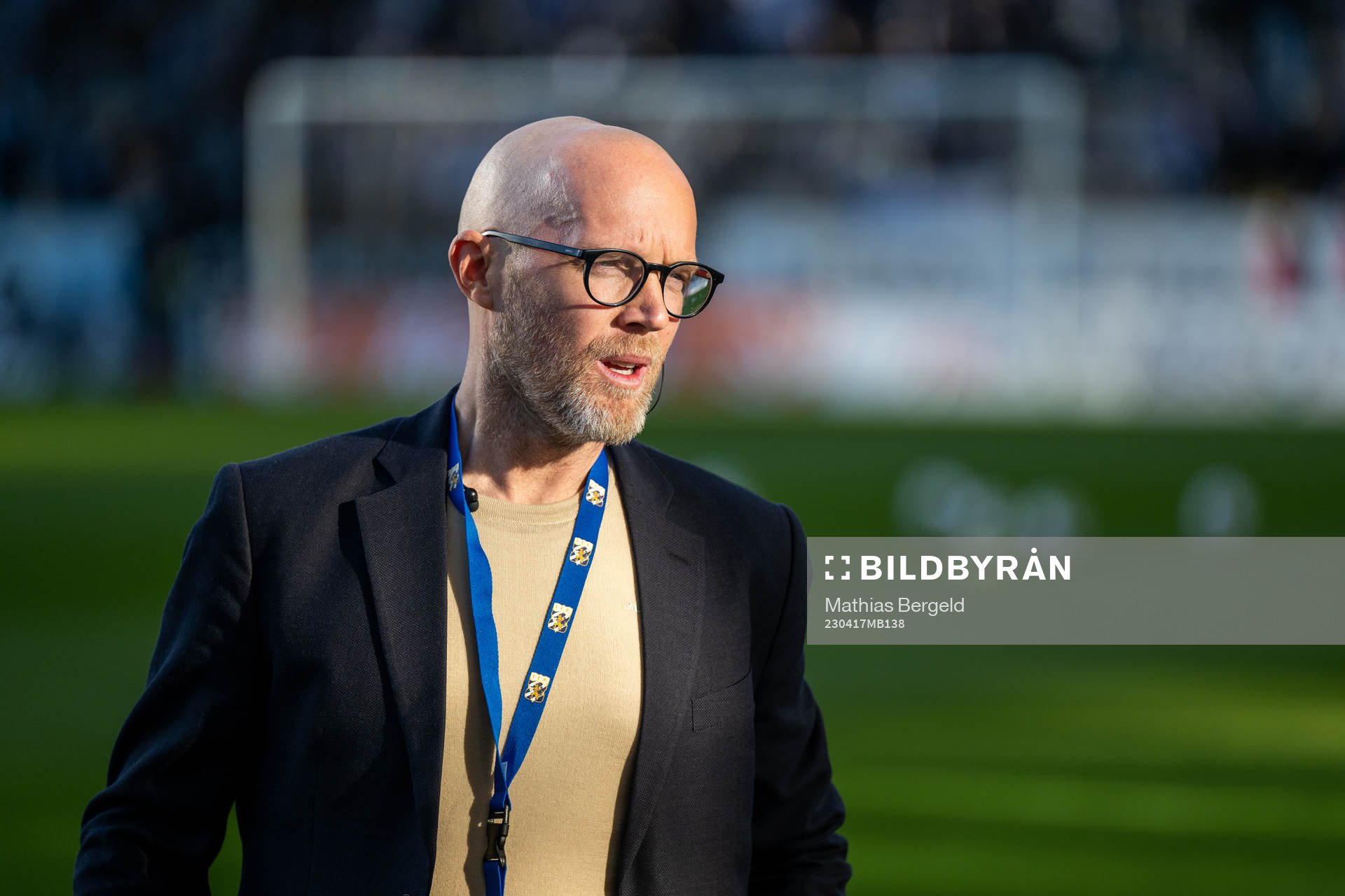 Discovery+ Petter Barrling inför fotbollsmatchen i Allsvenskan mellan IFK Göteborg och Malmö FF den 17 april 2023 i Göteborg. 
