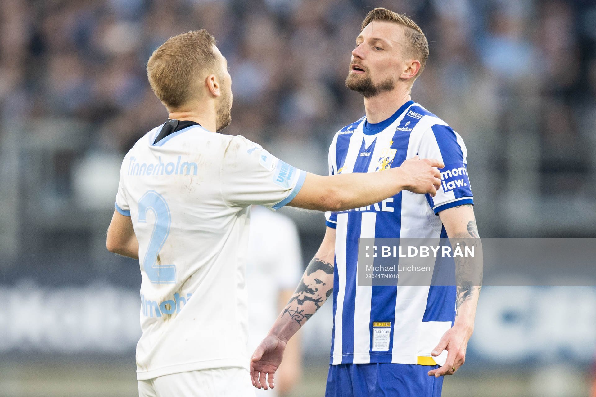 Malmö FFs Anton Tinnerholm och IFK Göteborgs Sebastian