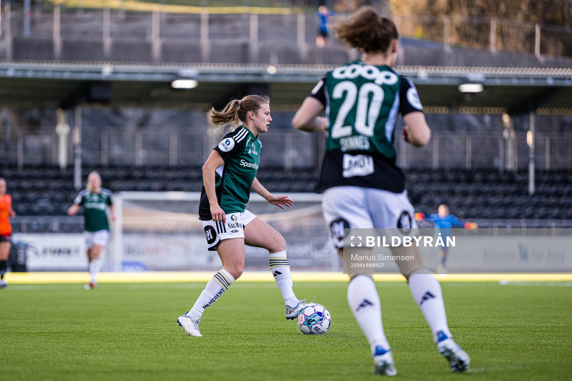 Cesilie Andreassen of Rosenborg during the Toppserien football match between Åsane and Rosenborg on April 19, 2023 in Bergen.