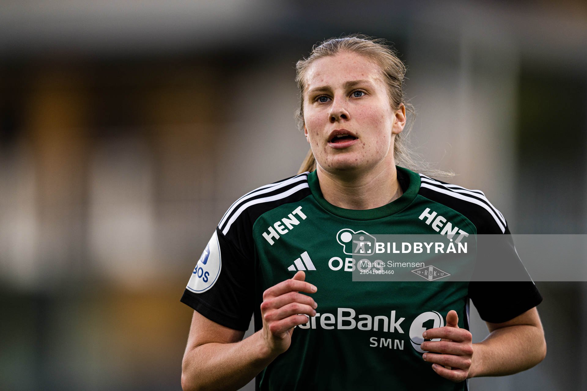 Cesilie Andreassen of Rosenborg during the Toppserien football match between Åsane and Rosenborg on April 19, 2023 in Bergen.