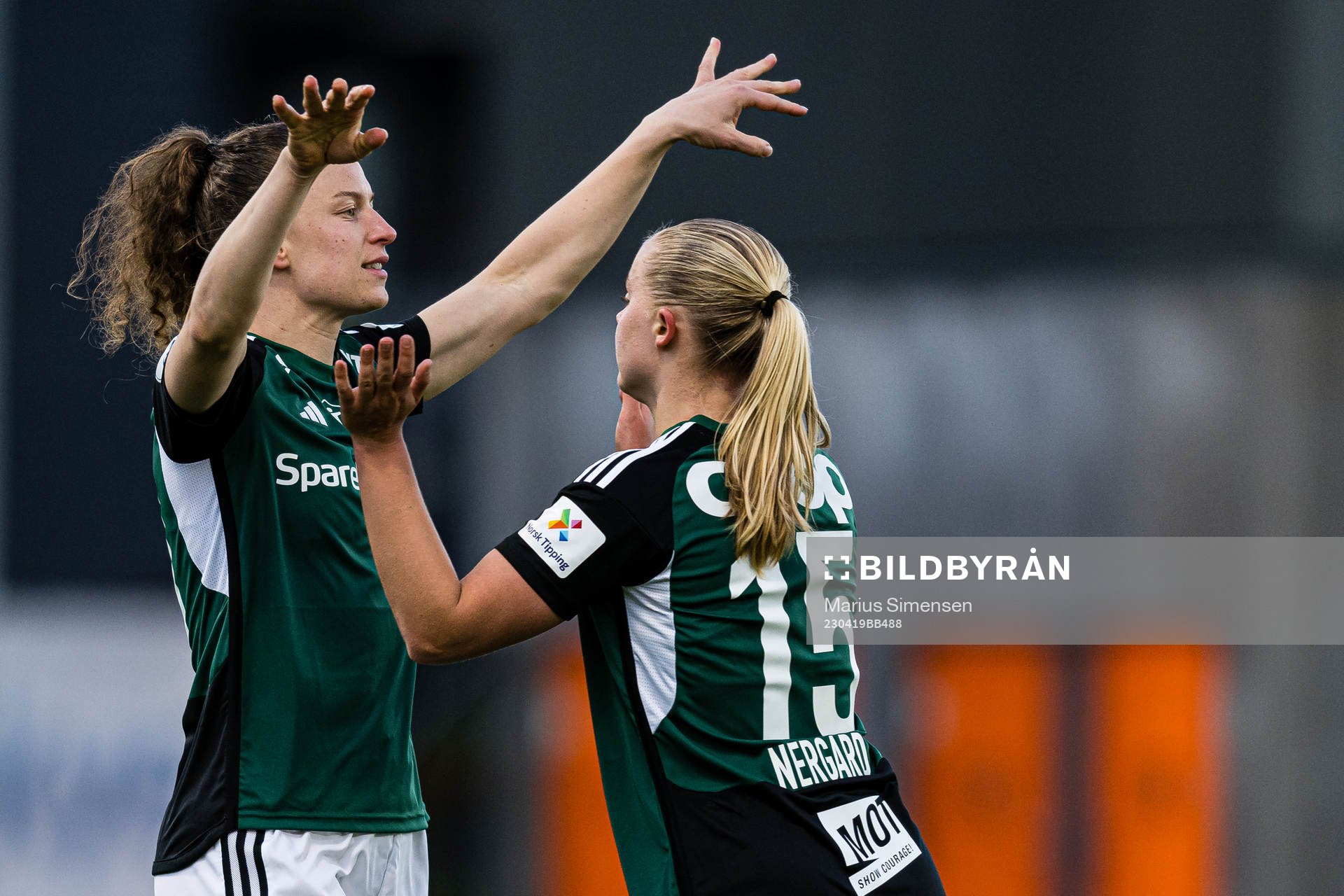 Synne Skinnes Hansen of Rosenborg celebrates