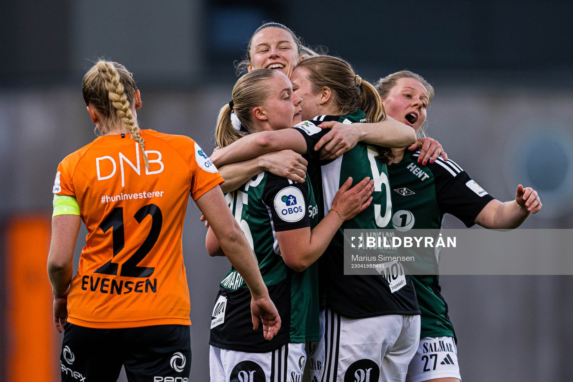 Synne Skinnes Hansen of Rosenborg celebrates