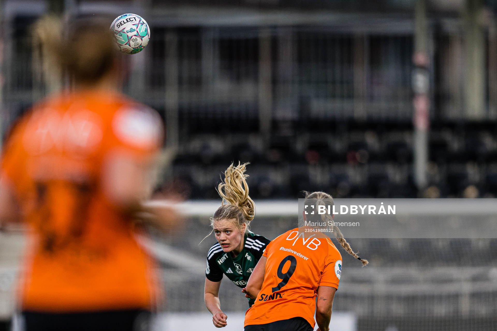 Mathilde Hauge Harviken of Rosenborg during the Toppserien football match between Åsane and Rosenborg on April 19, 2023 in Bergen.