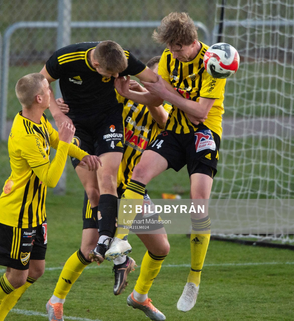 IFK Hässleholms Hugo Arvidsson i matchen i division 2 mellan IFK Hässleholm och Räppe GoIF i Hässleholm 21 april 2023.