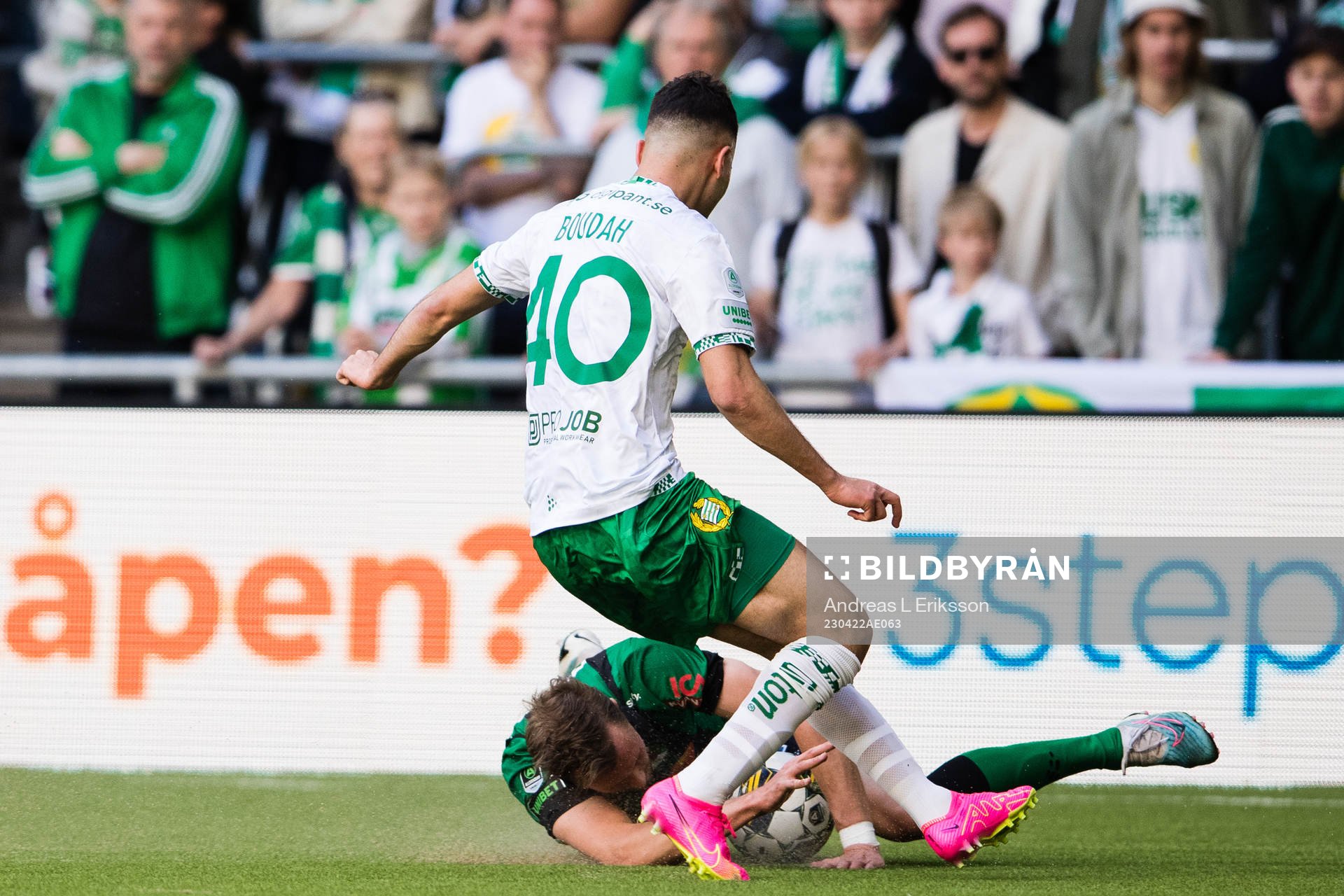 Varbergs Hampus Zackrisson och Hammarbys Abdelrahman Boudah