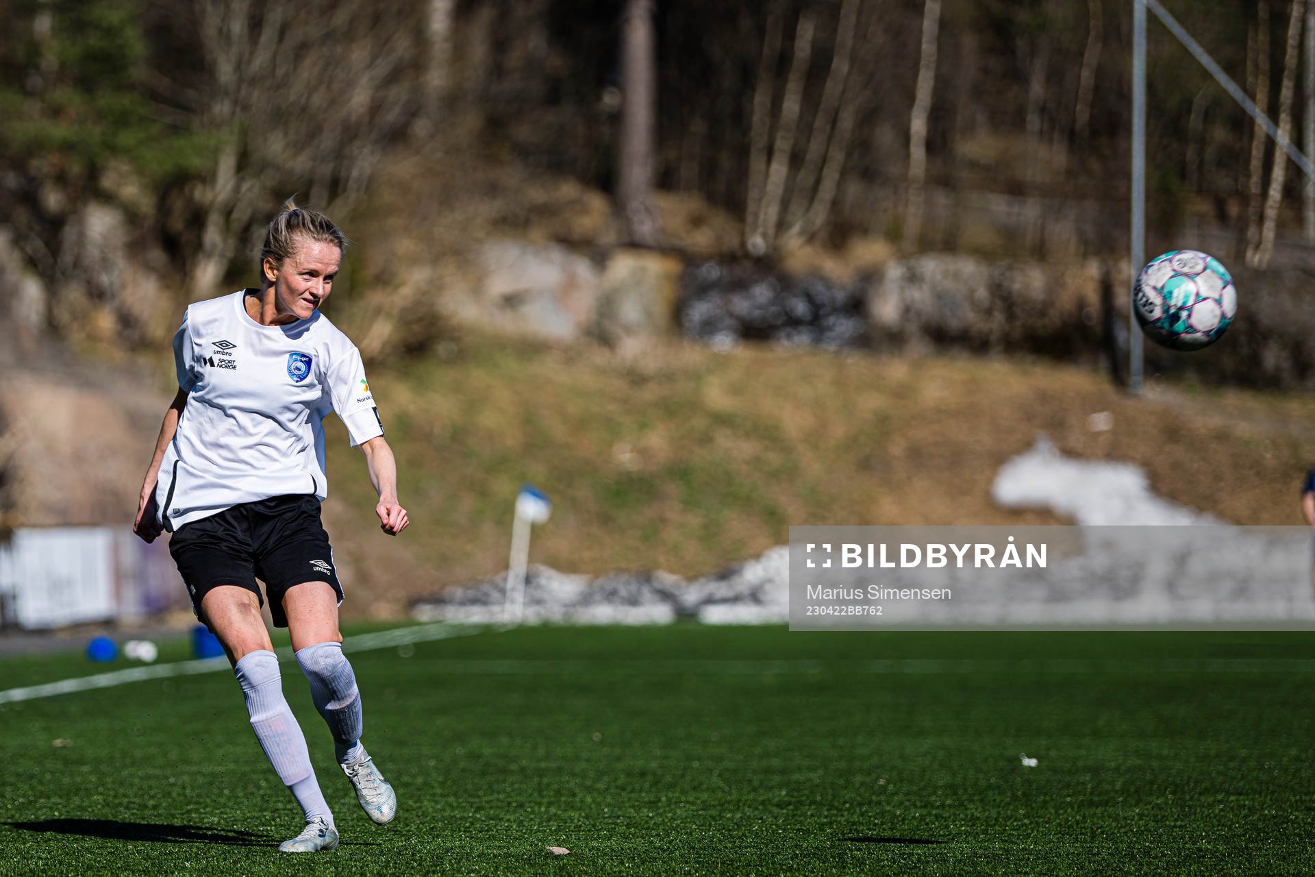 Lina Osland Forthun of Fyllingsdalen during the 1. division football match between Grei and Fyllingsdalen on April 22, 2023 in Oslo.