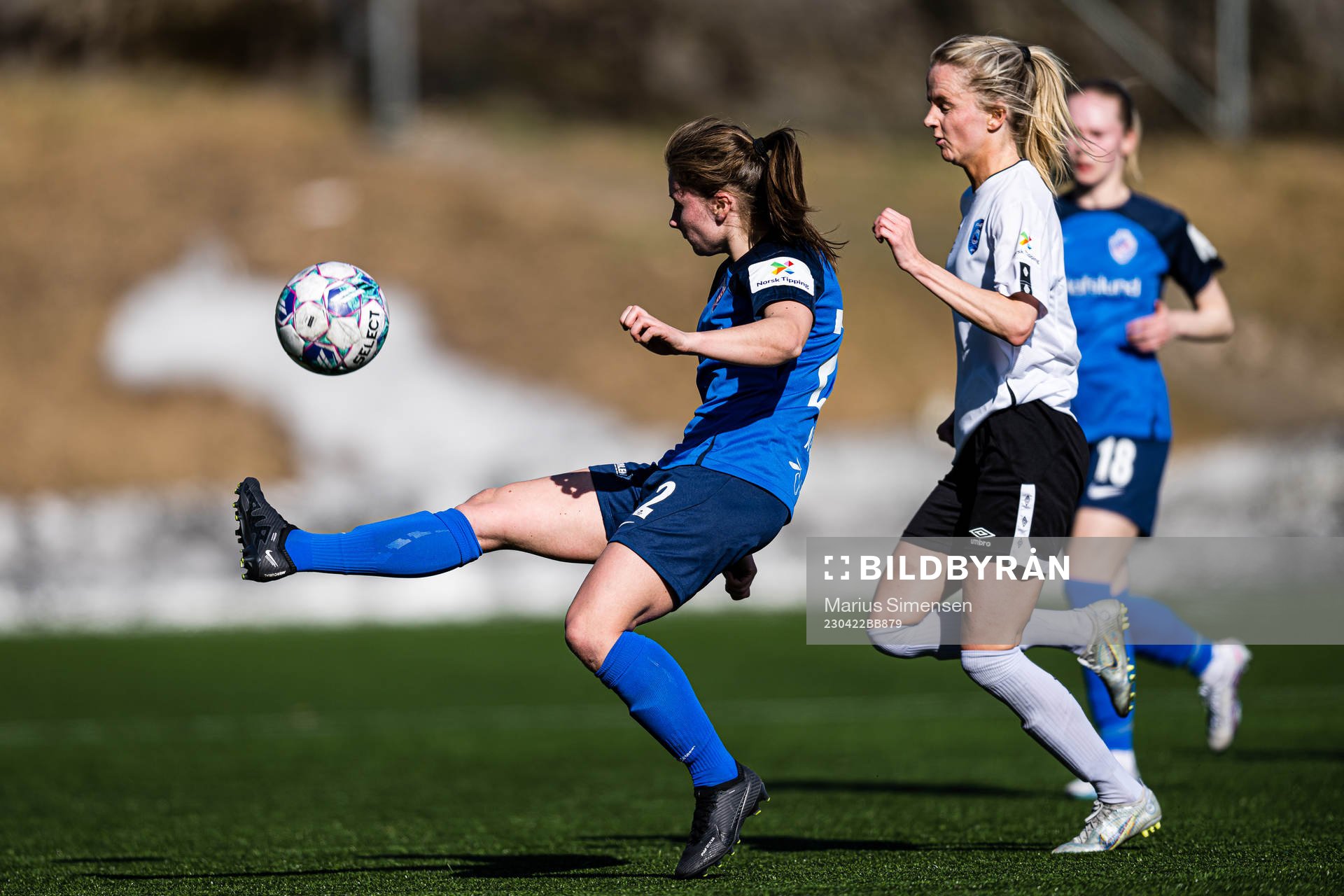 Kamilla Børve Nygård of Grei during the 1. division football match between Grei and Fyllingsdalen on April 22, 2023 in Oslo.