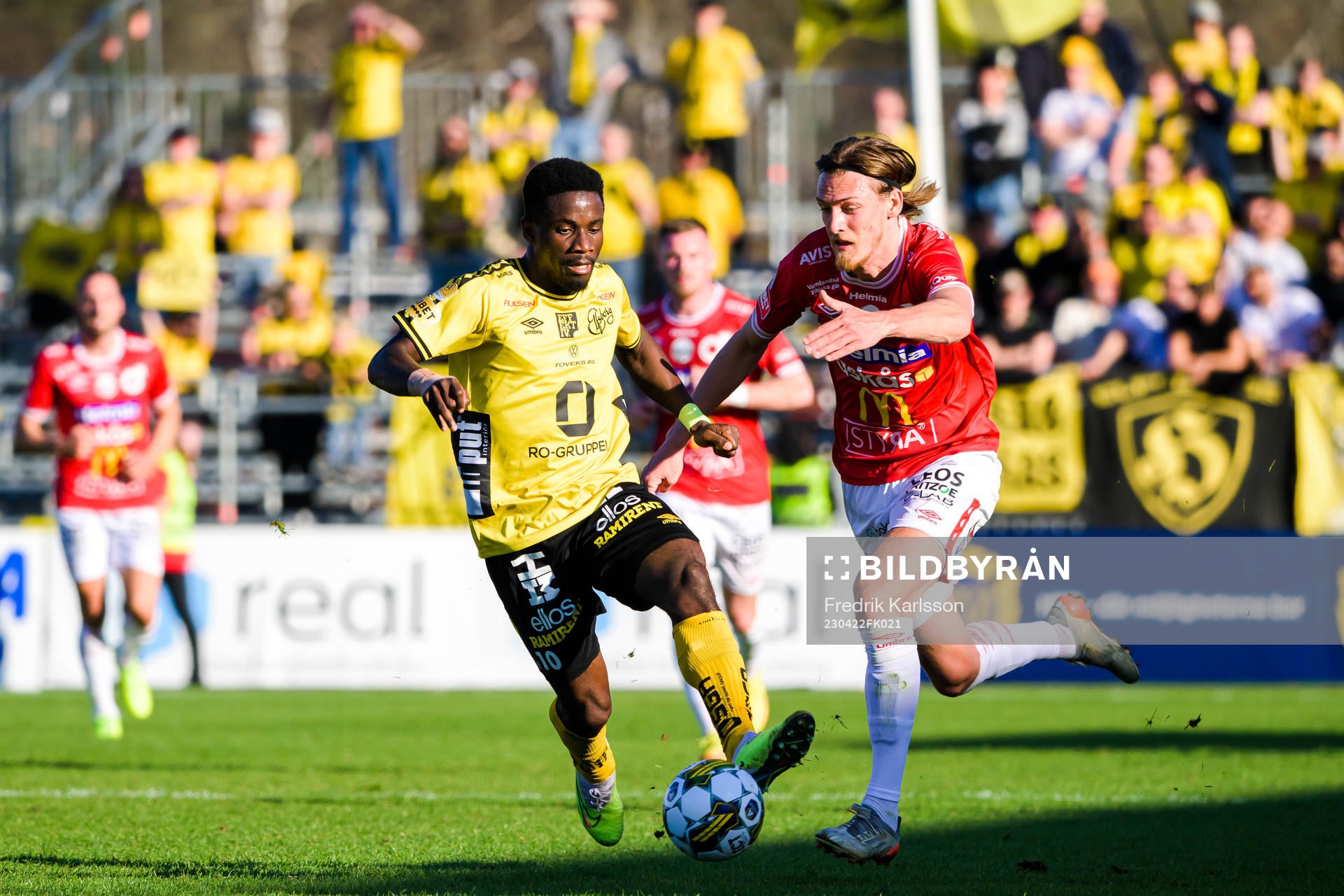 Elfsborgs Michael Baidoo och Degerfors Gustav Granath