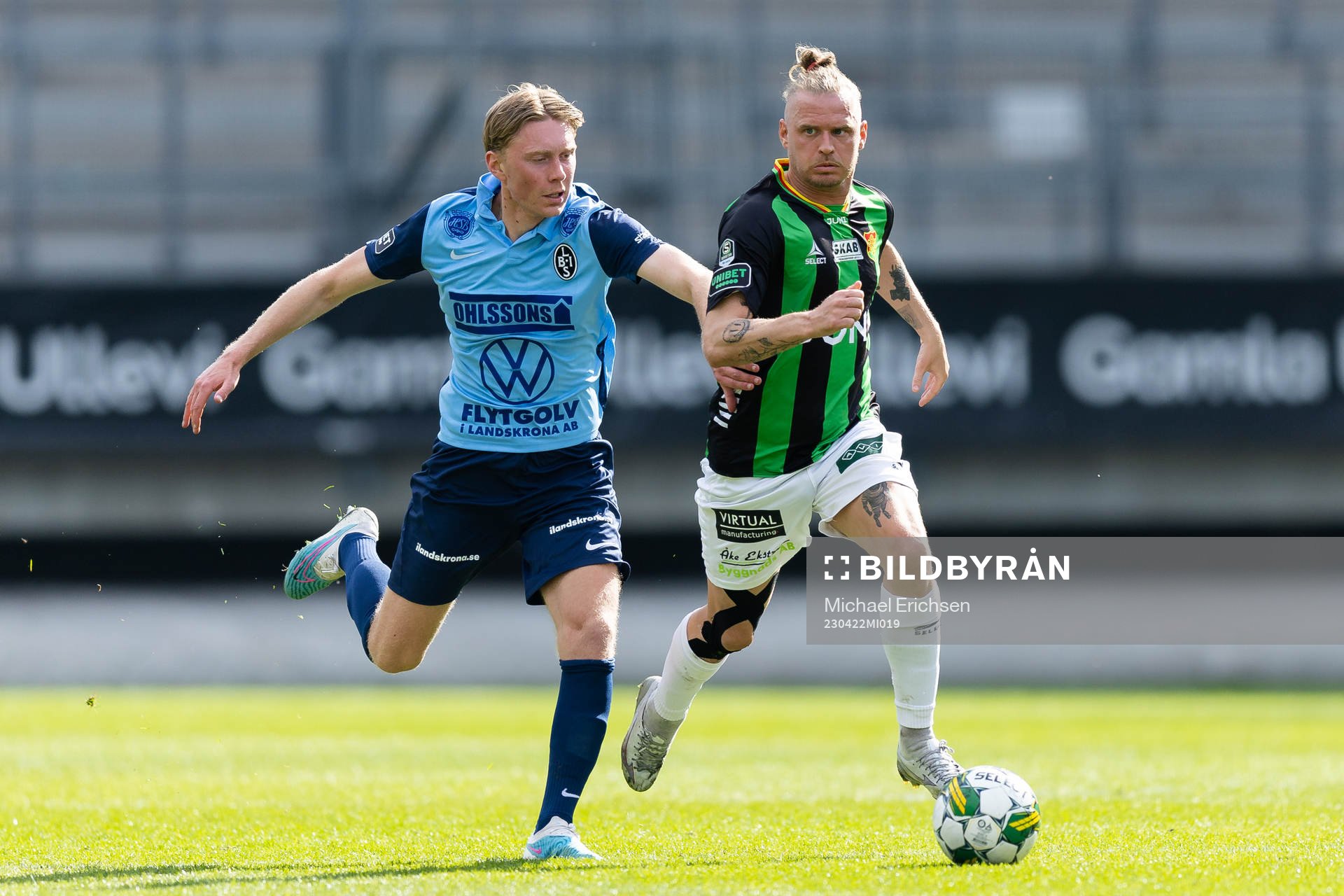 Landskronas Adam Egnell och GAIS Jonas Lindberg