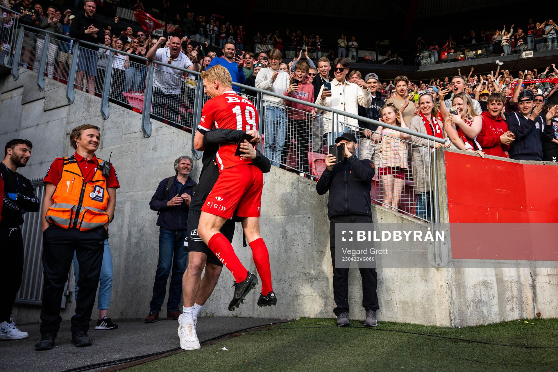 Sivert Heltne Nilsen of Brann celebrates scoring 2-1