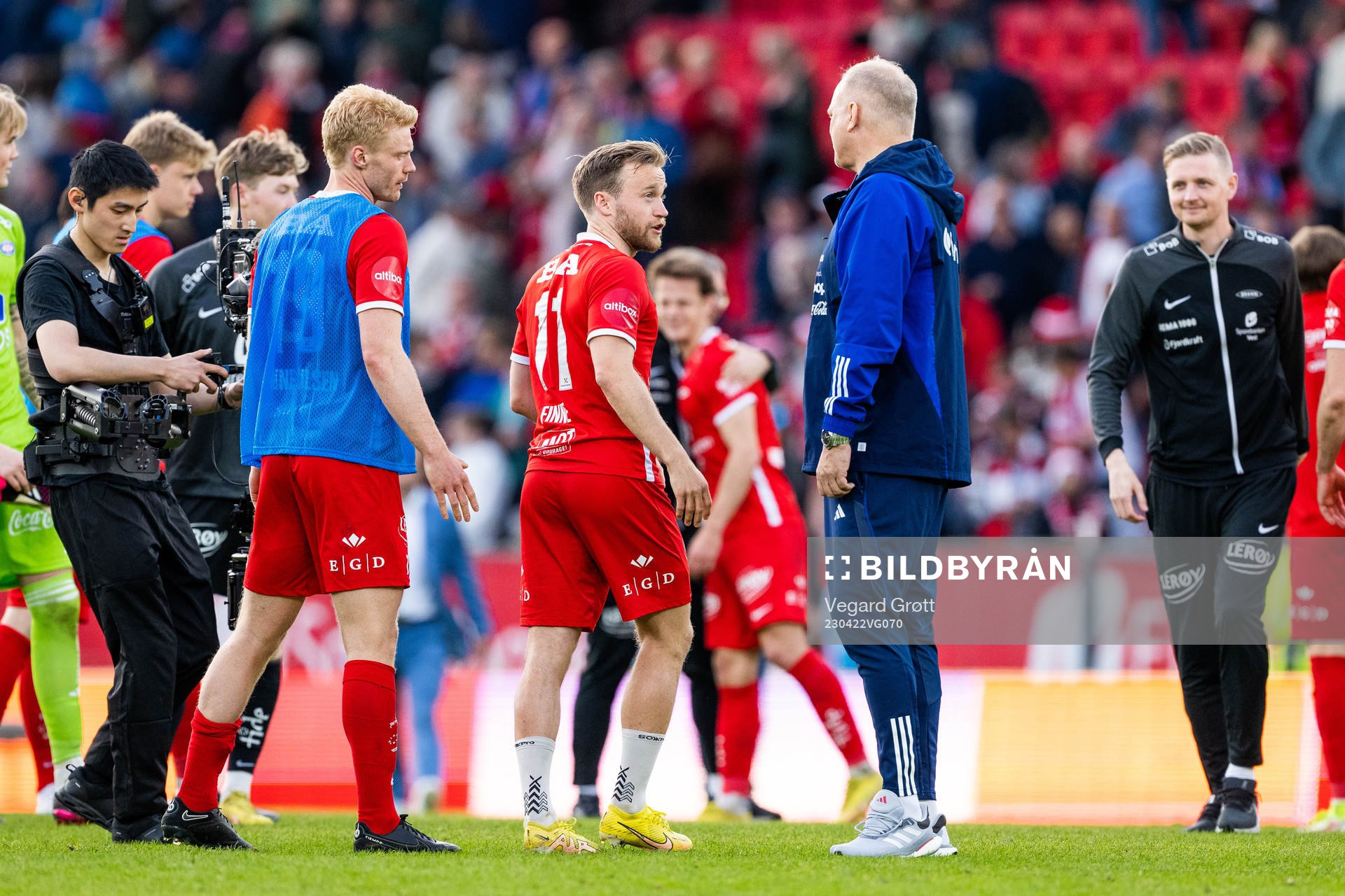 Bård Finne of Brann and Head coach Dag-Eilev Fagermo of