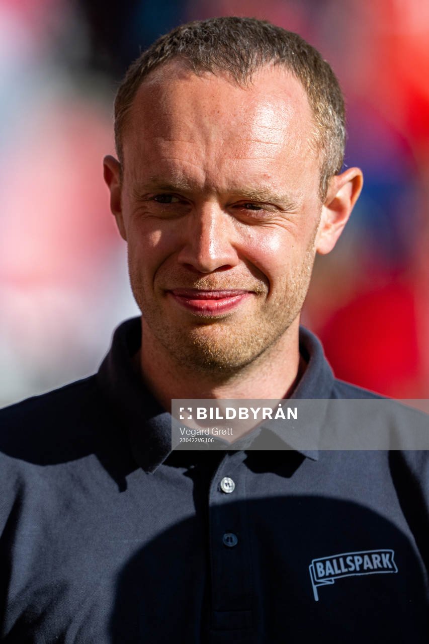 Mads Bøyum ahead of the Eliteserien football match between Brann and Vålerenga on April 22, 2023 in Bergen. 