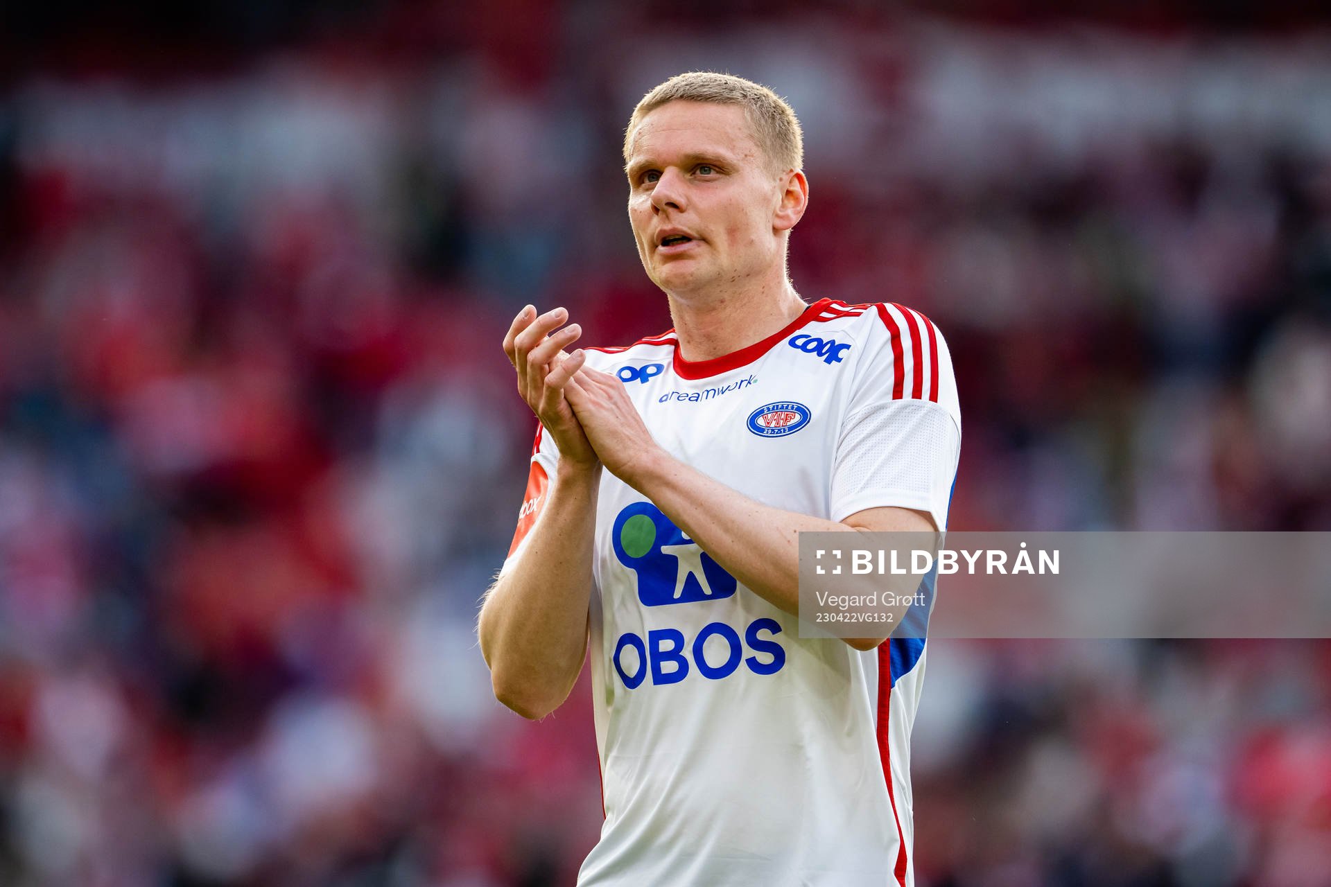 Simen Juklerød of Vålerenga after the Eliteserien football match between Brann and Vålerenga on April 22, 2023 in Bergen. 