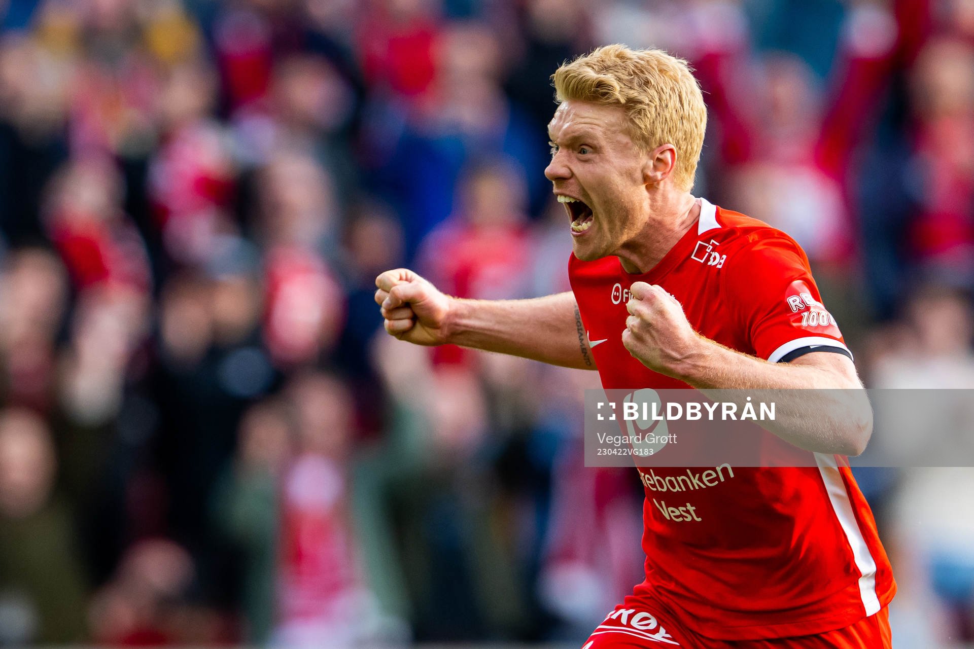 Sivert Heltne Nilsen of Brann celebrates