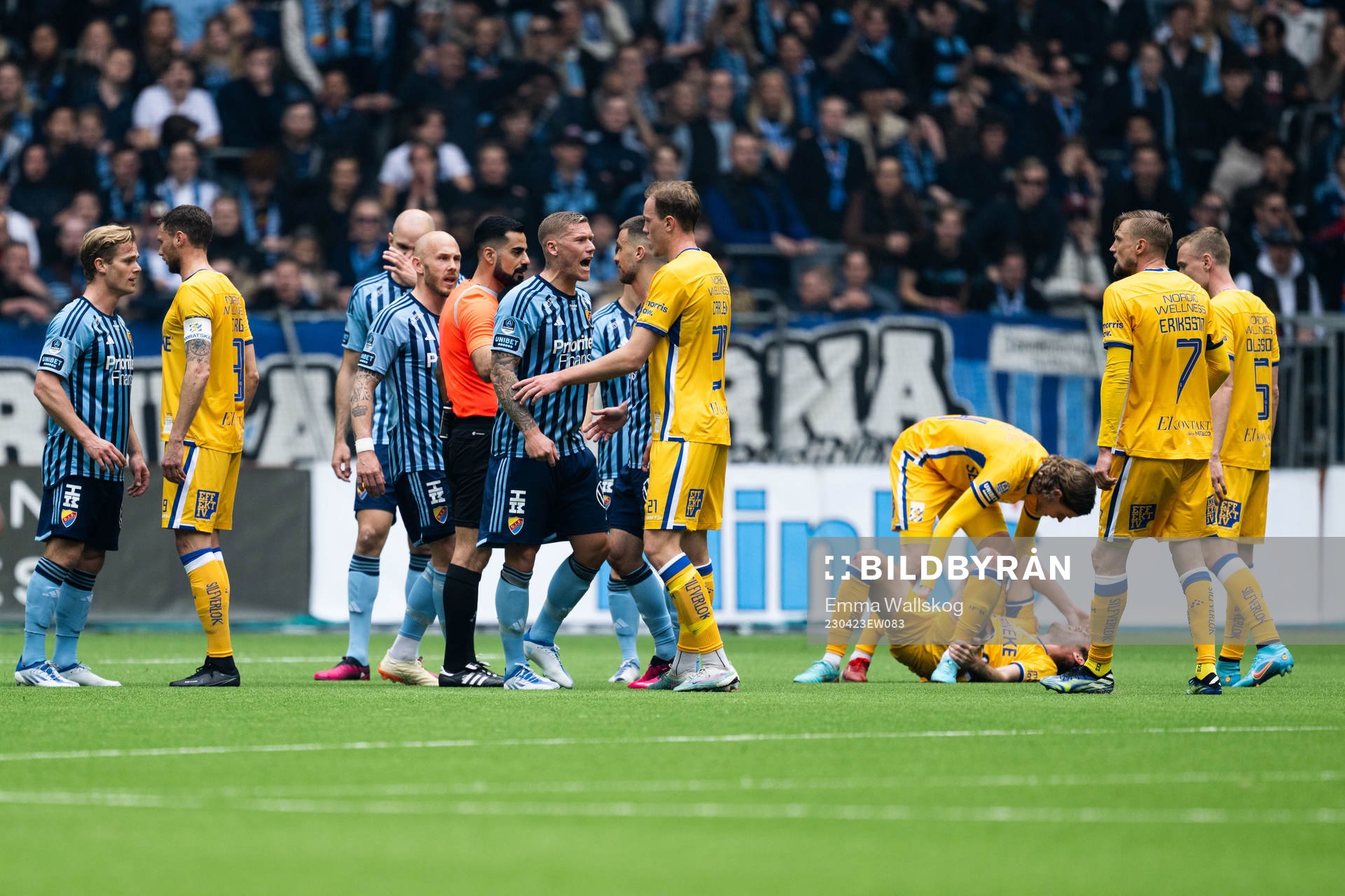 Djurgårdens Victor Edvardsen reagerar mot IFK Göteborgs