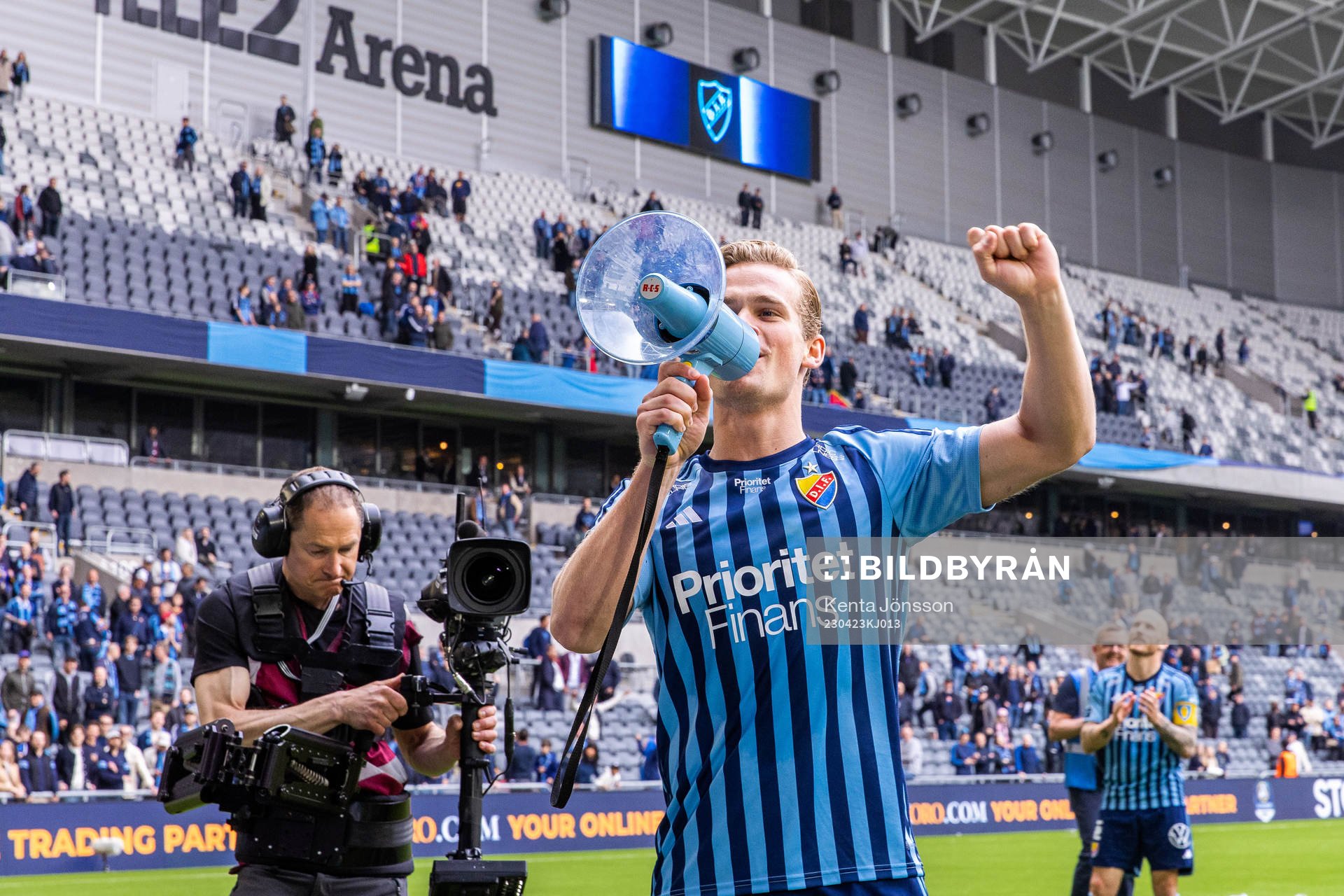 Djurgårdens Hampus Finndell jublar