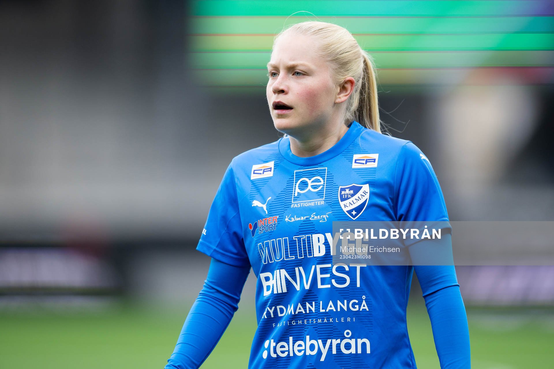Kalmars Wilma Finnman under fotbollsmatchen i Damallsvenskan mellan Häcken och Kalmar den 23 april 2023 i Göteborg. 