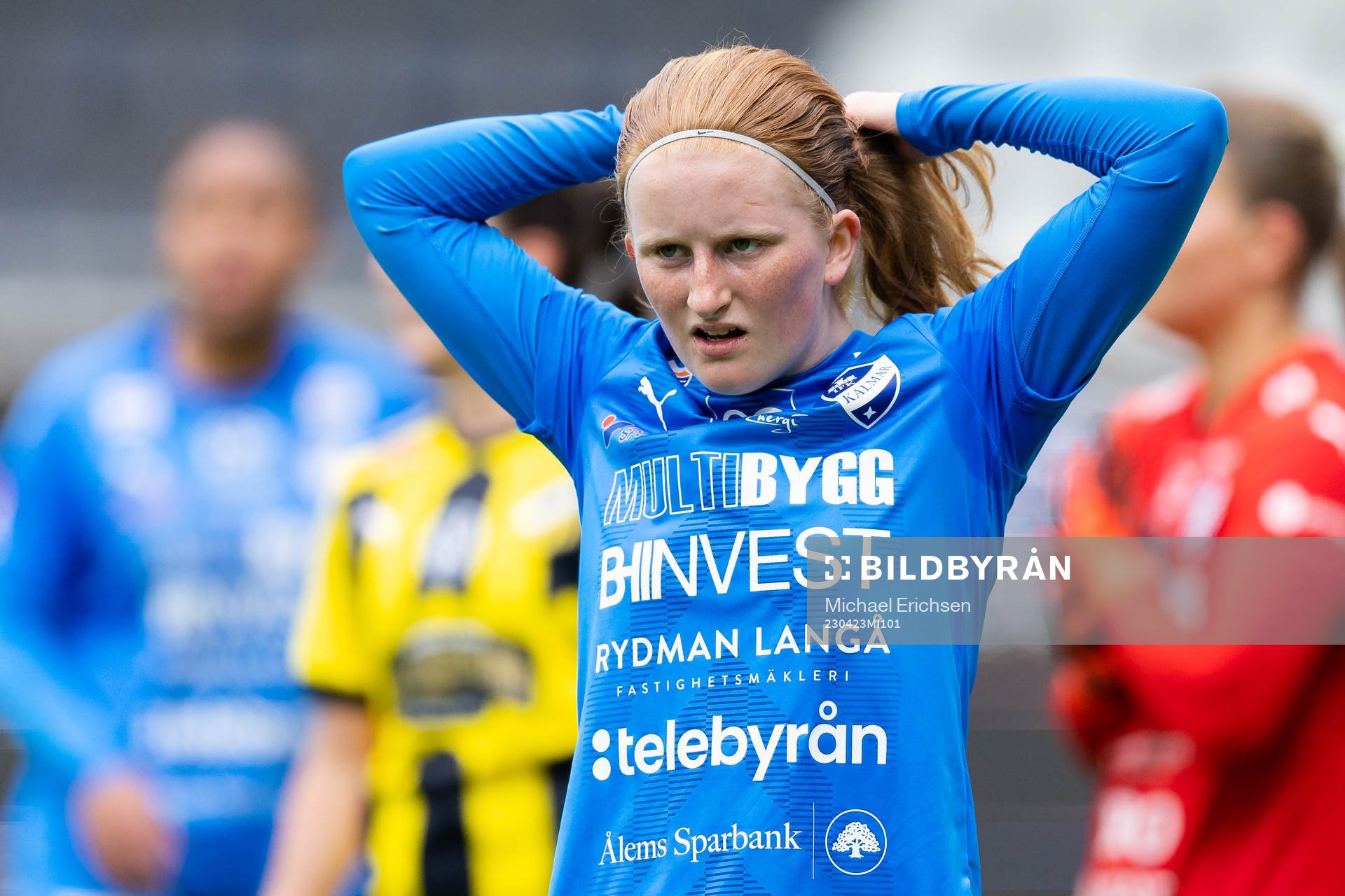 Kalmars Vera Andersson under fotbollsmatchen i Damallsvenskan mellan Häcken och Kalmar den 23 april 2023 i Göteborg. 