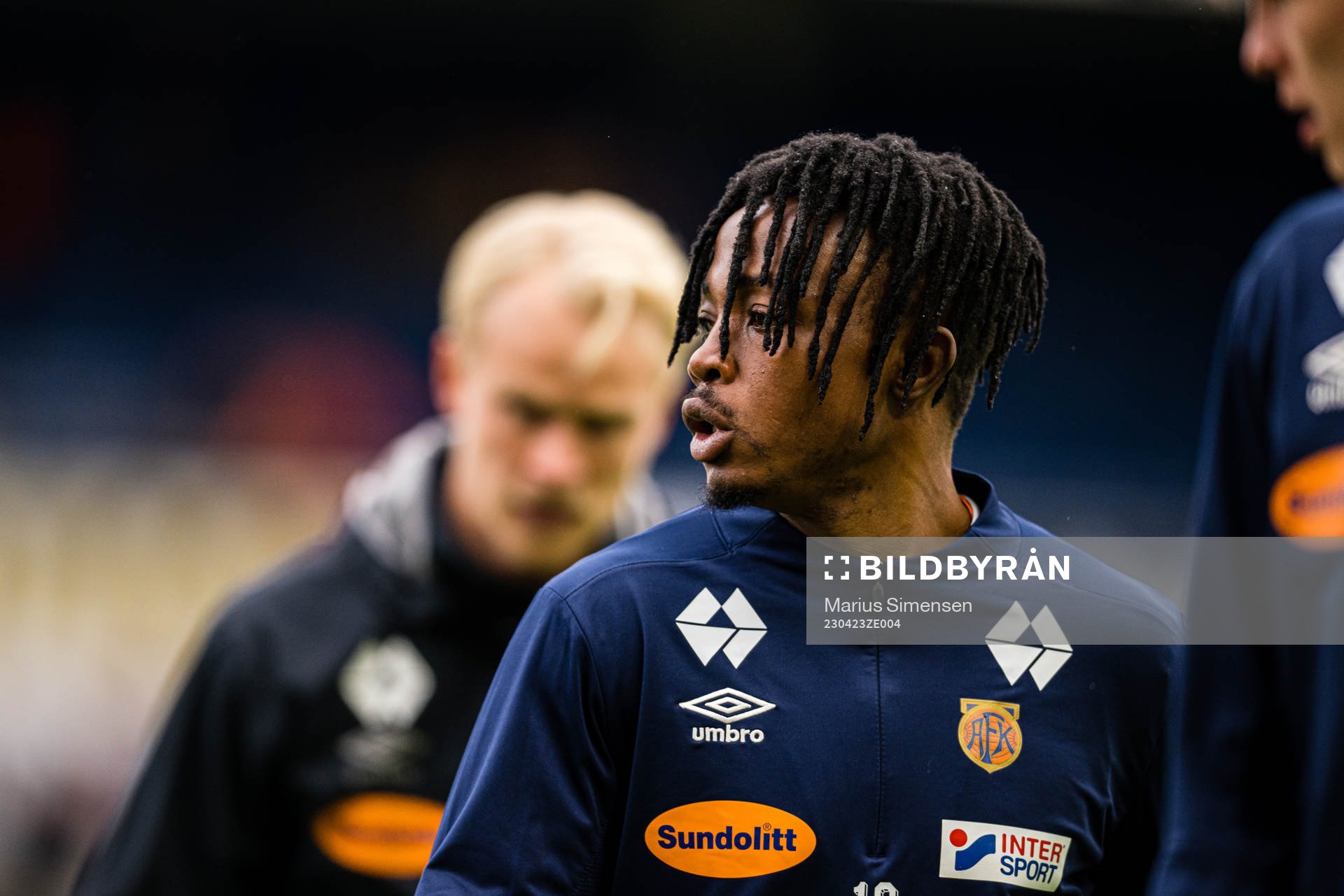 Isaac Atanga of Aalesund warms up