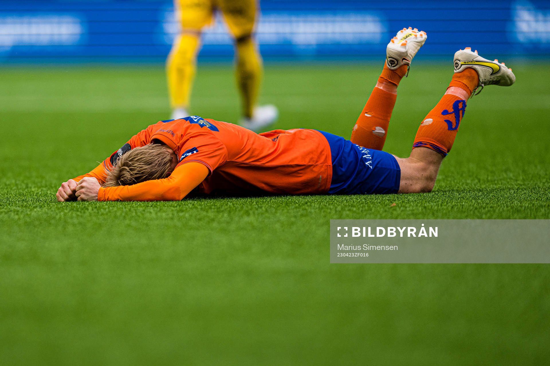 Erlend Segberg of Aalesund in pain