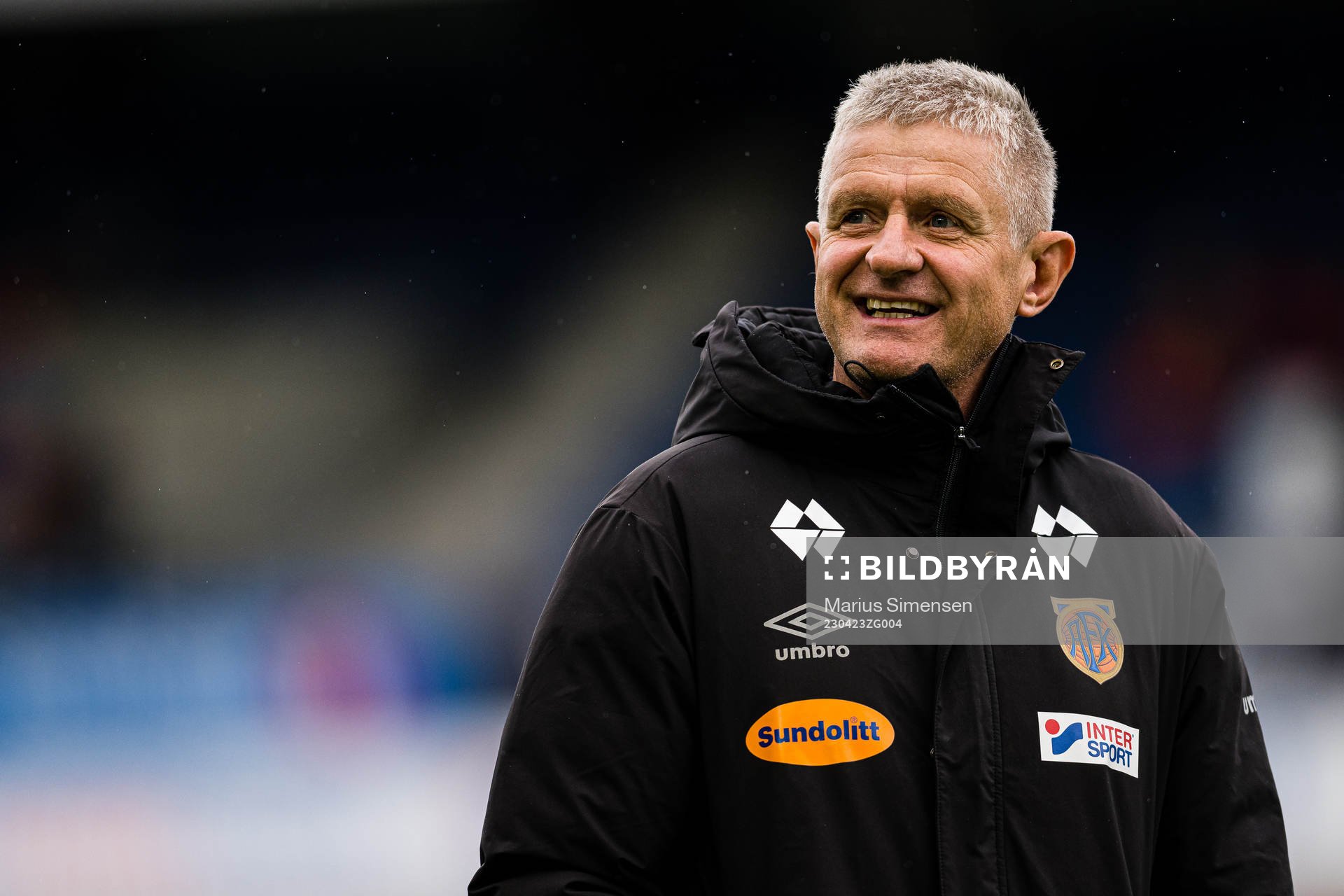 Lars Arne Nilsen, head coach of Aalesund, ahead of the Eliteserien match between Aalesund and Bodø/Glimt on April 23, 2023 in Ålesund.