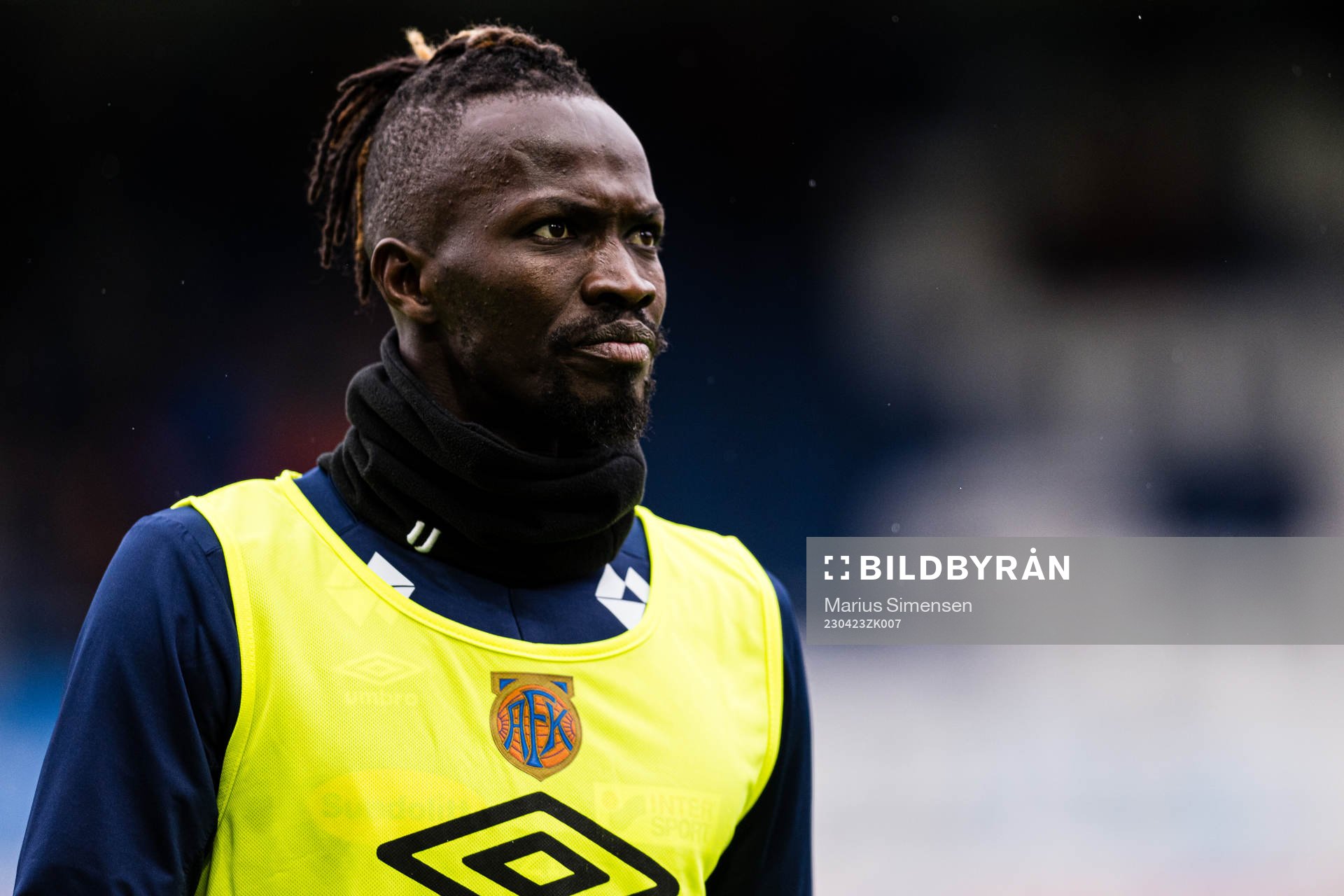 Amidou Diop of Aalesund warms up