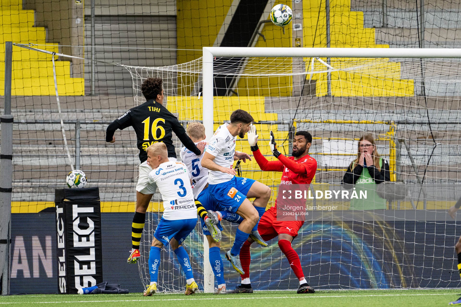 under fotbollsmatchen i Allsvenskan mellan Värnamo och AIK