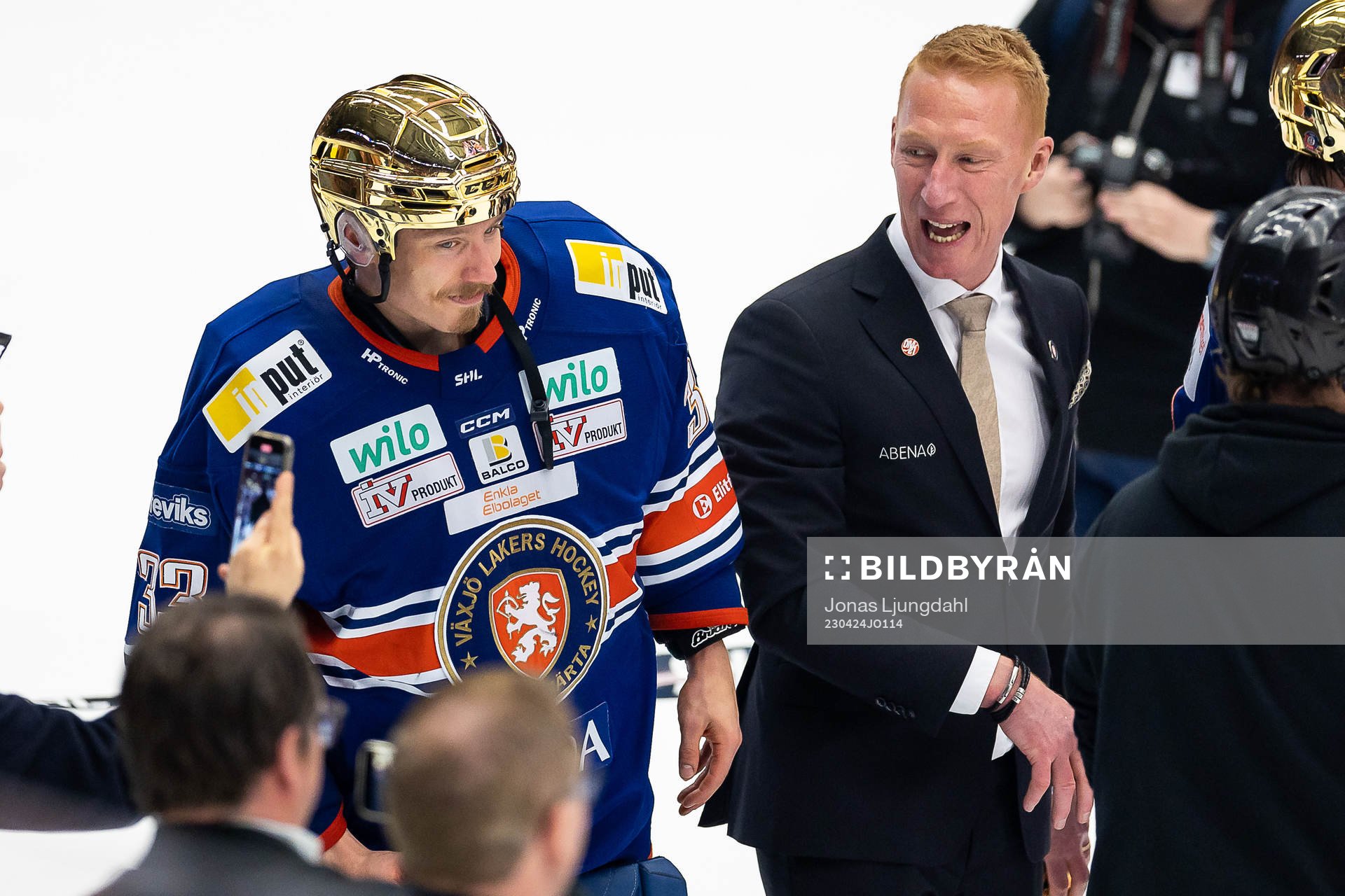Växjös Lukas Bengtsson och tränare Jörgen Jönsson