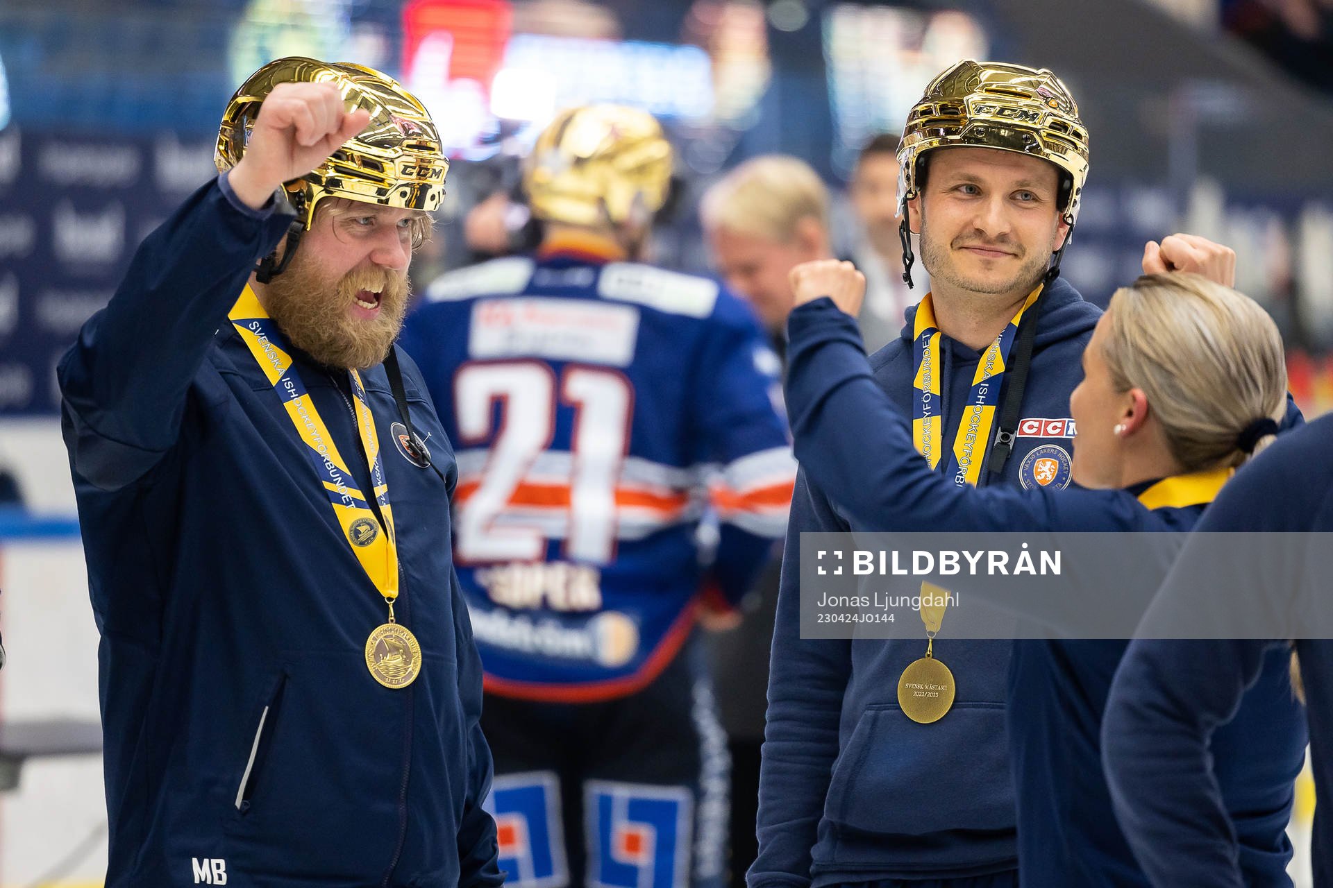 Växjös Materialare Martin Berg och Johannes Engdahl jublar