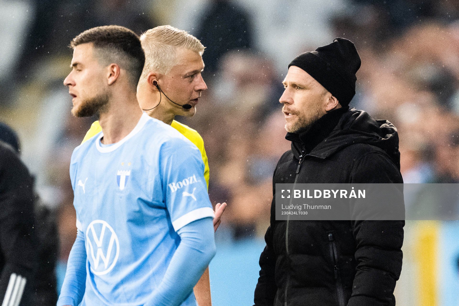 Malmö FFs tränare Henrik Rydström och Domare Adam