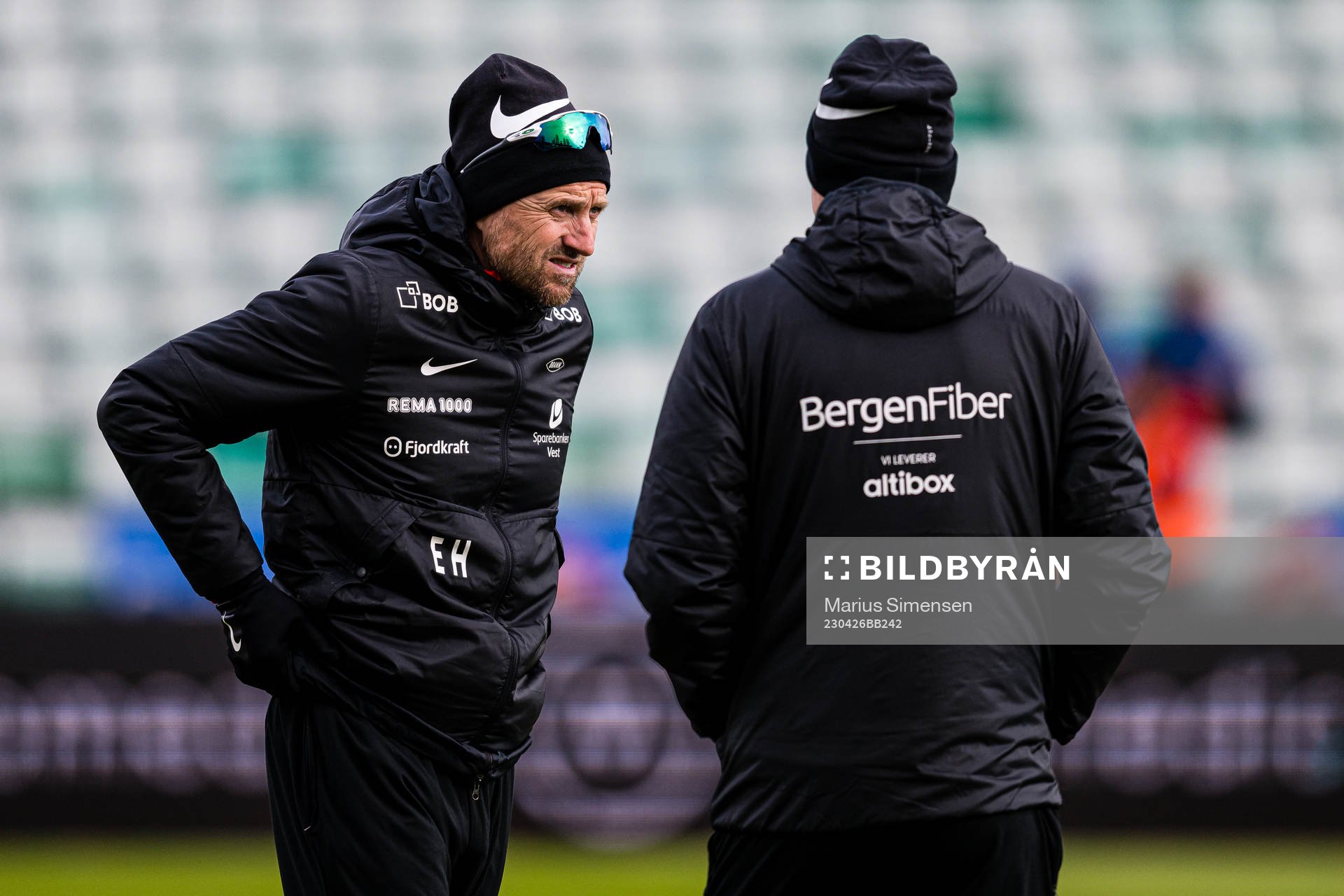 Eirik Horneland, head coach of Brann, and Erik Huseklepp,