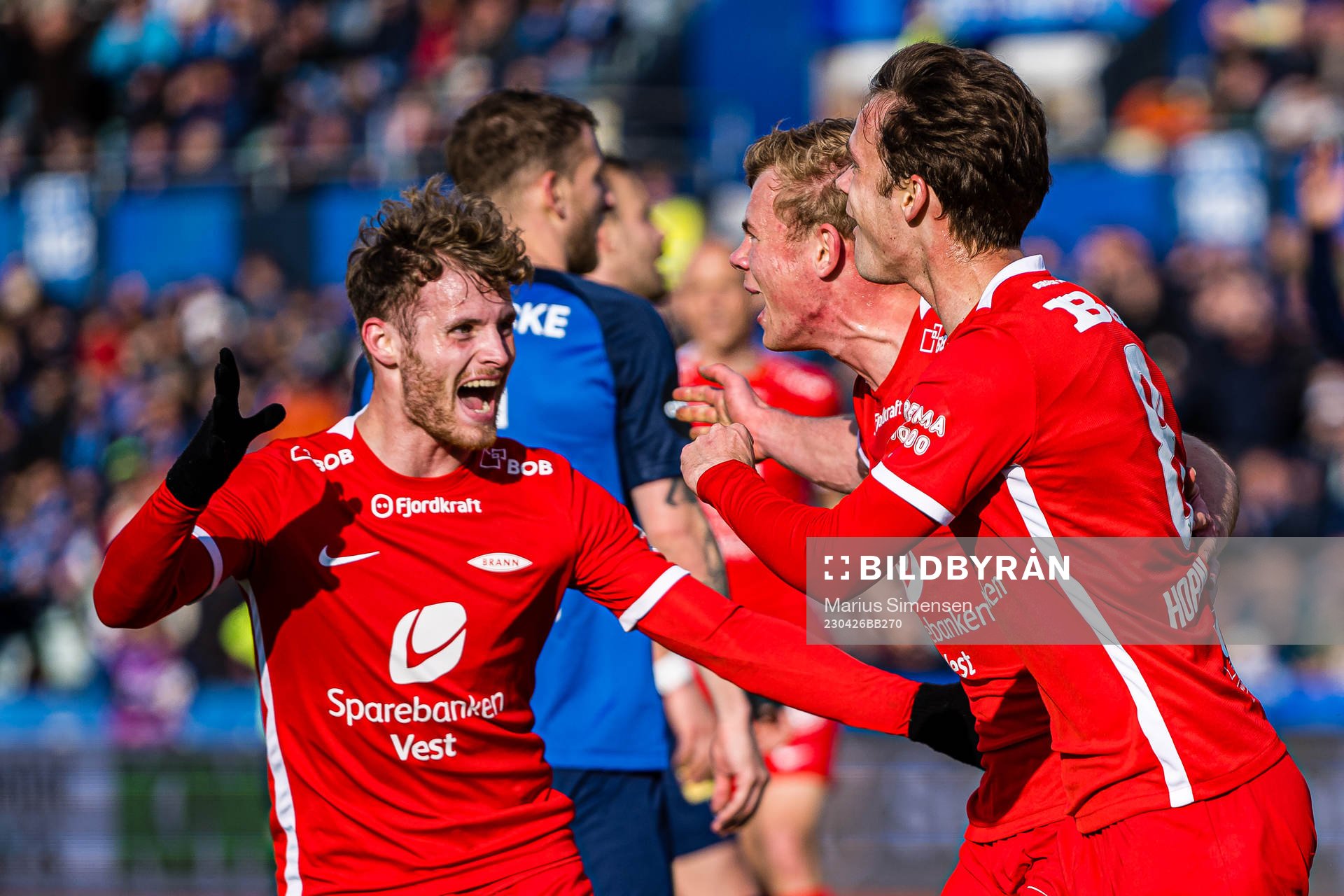 Aune Heggebø of Brann celebrates