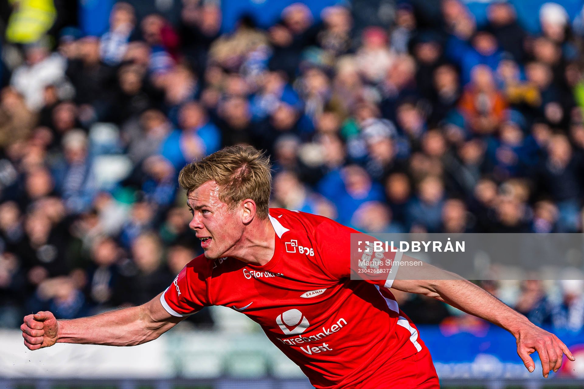Aune Heggebø of Brann celebrates