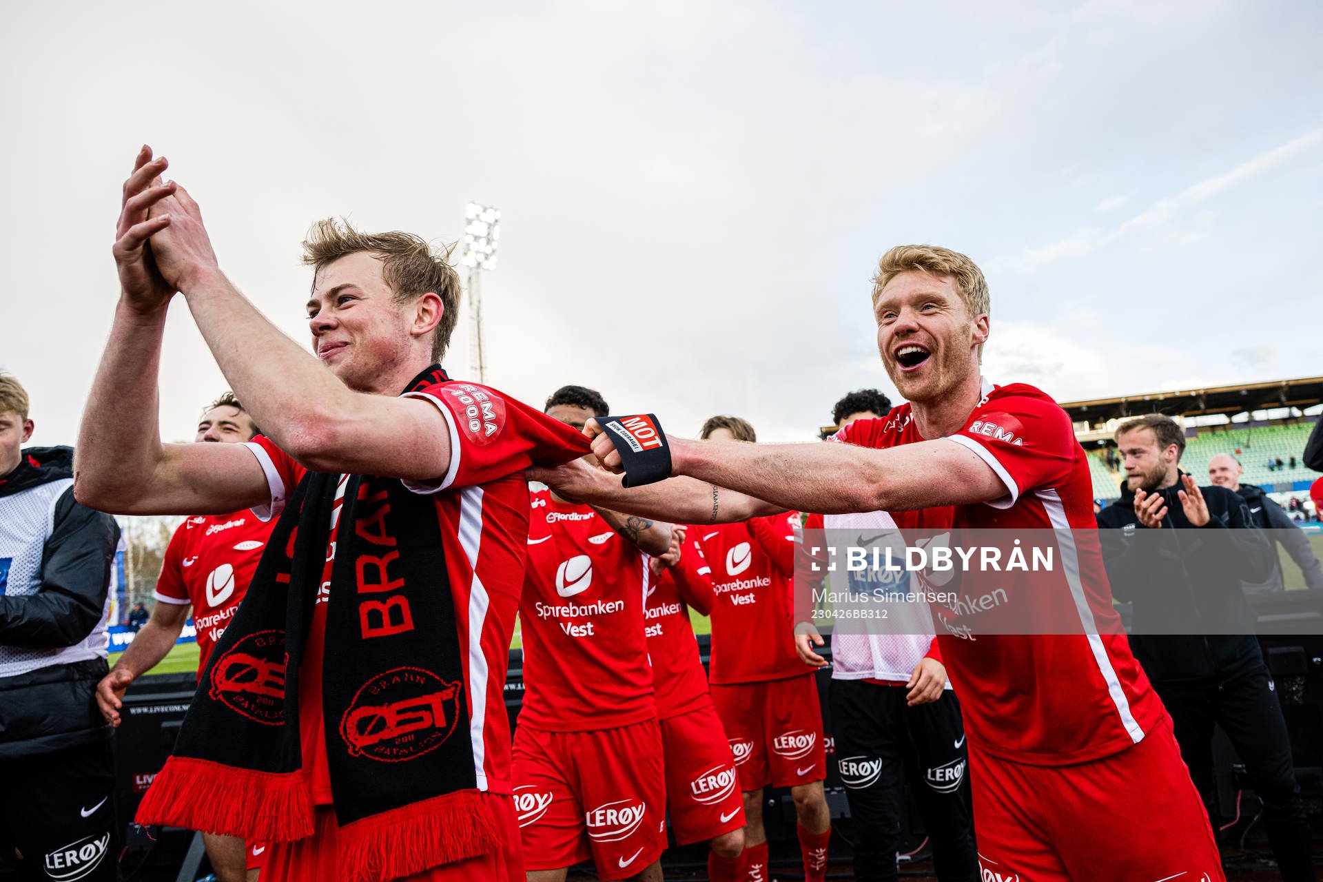 Aune Heggebø and Sivert Heltne Nilsen of Brann celebrates