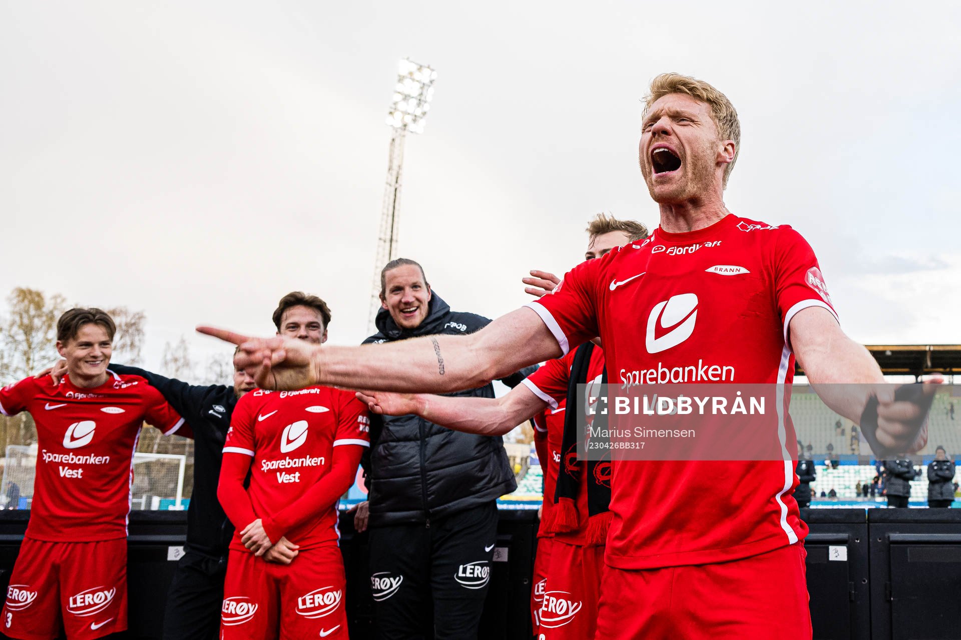 Sivert Heltne Nilsen of Brann celebrates