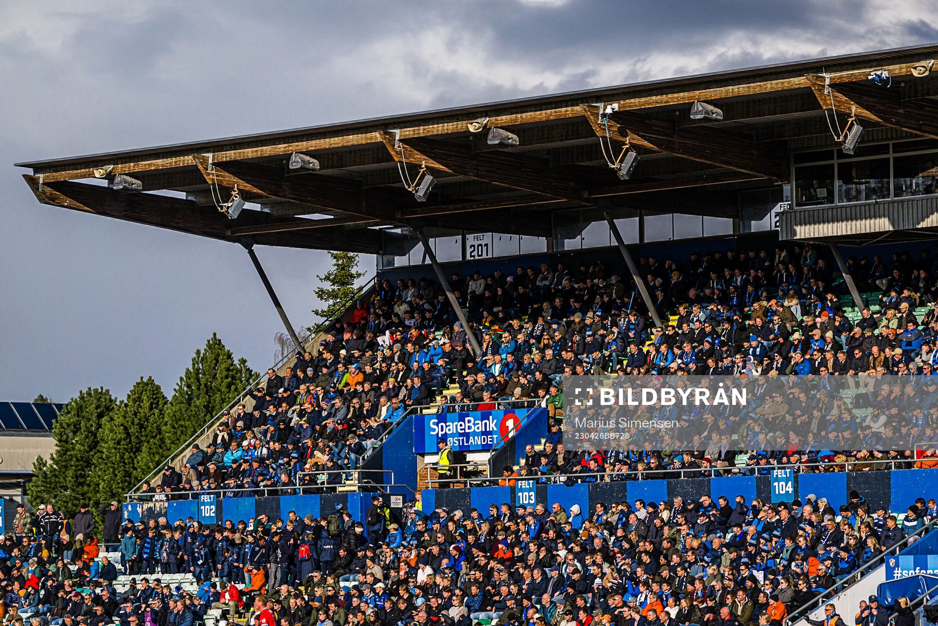 Spectators in the stands