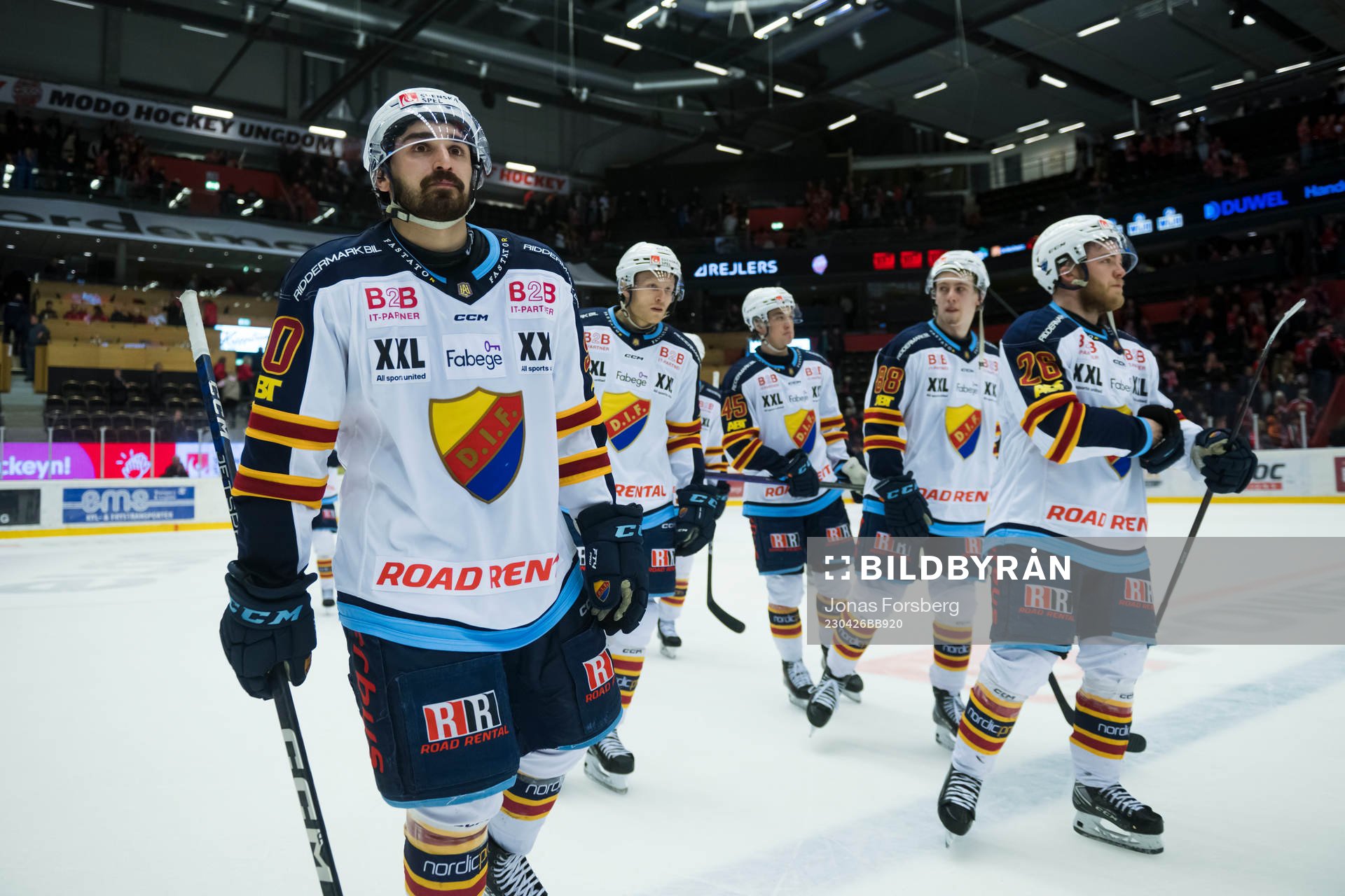 Djurgårdens Kevin Karlsson, Noah Östlund, Jonathan