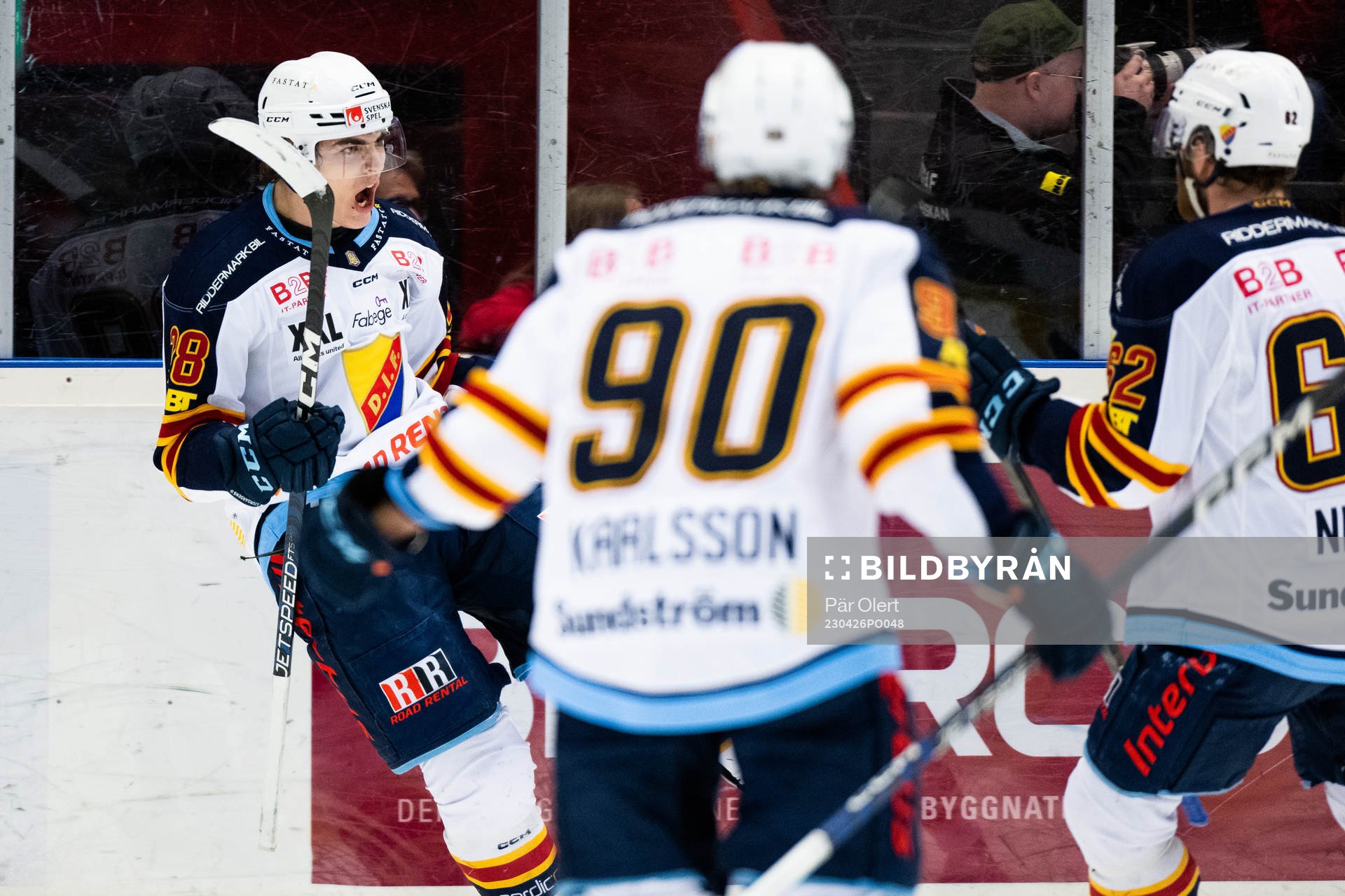 Djurgårdens Liam Öhgren jublar