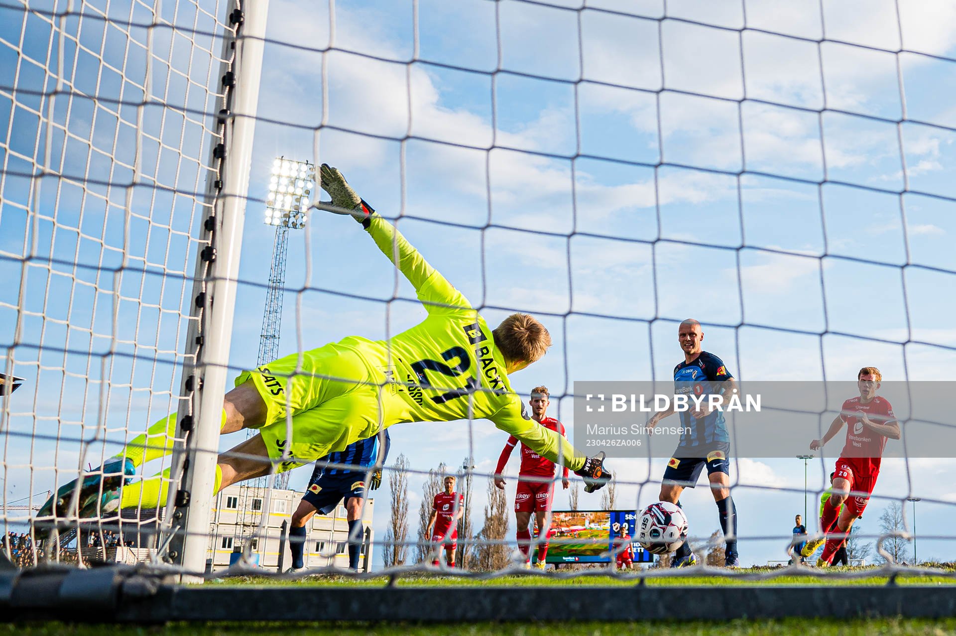 Bård Finne of Brann (not pictured) scores the 0-2 goal