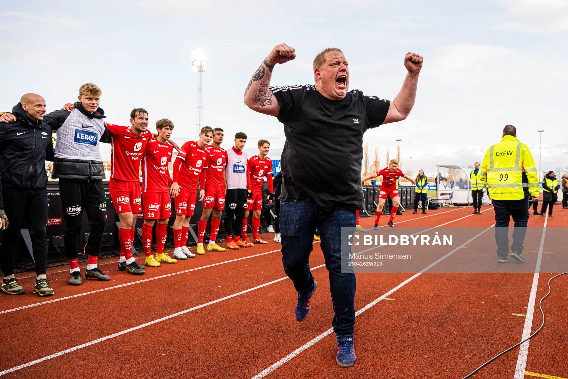 Spectator celebrates