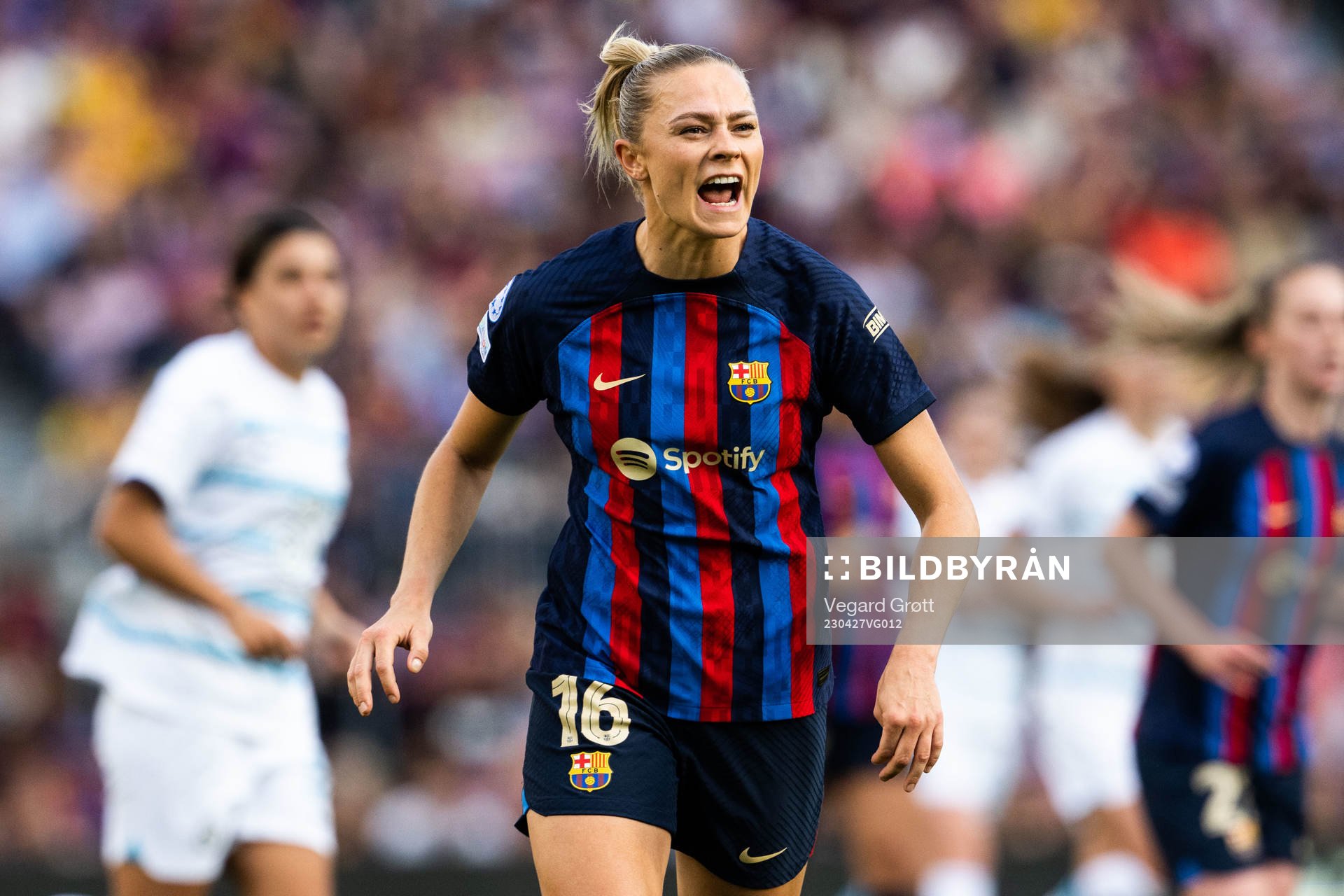 Fridolina Rolfö of Barcelona reacts
