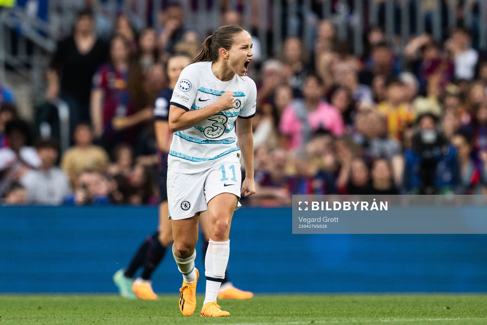 Guro Reiten of Chelsea celebrates