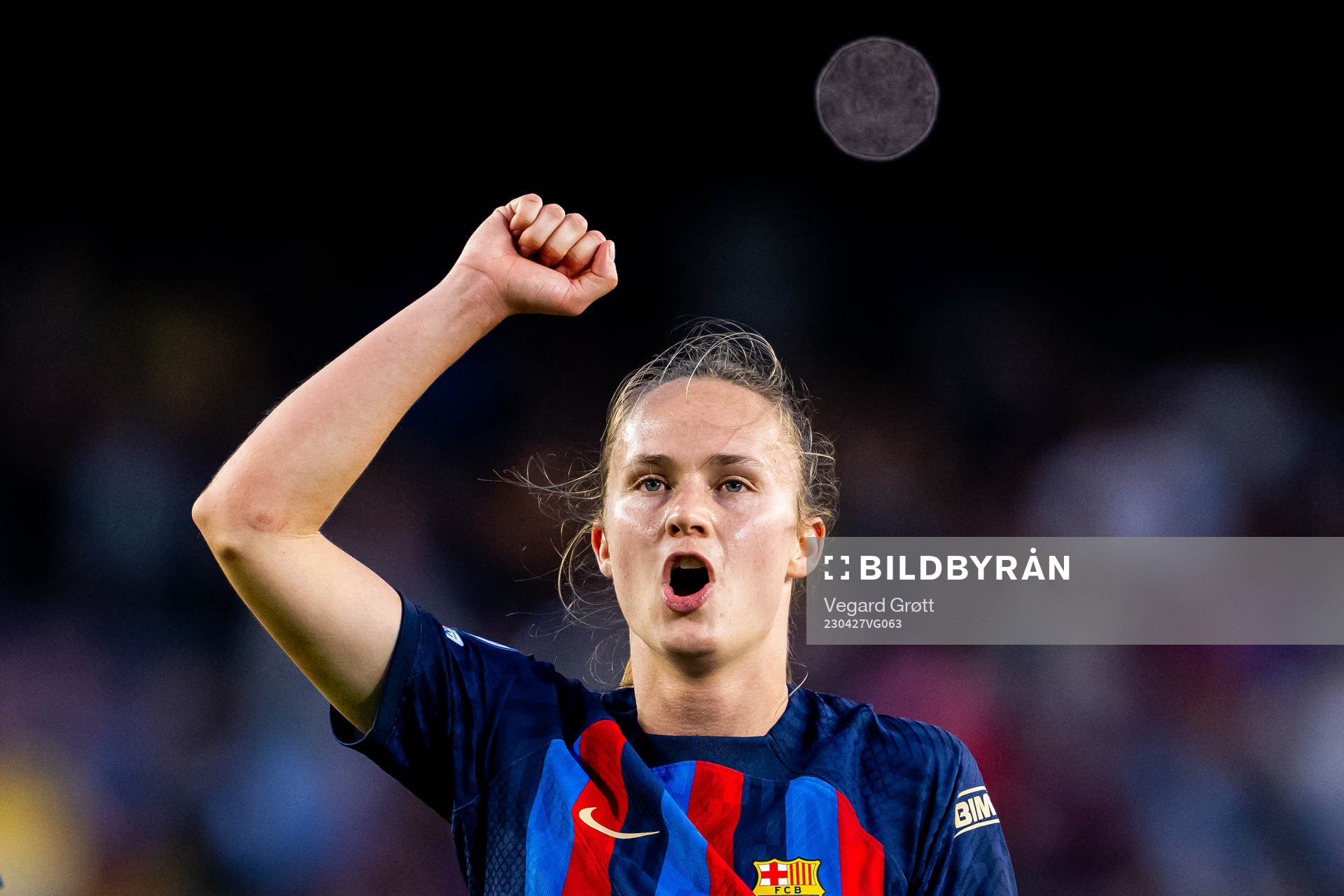 Caroline Graham Hansen of Barcelona celebrates