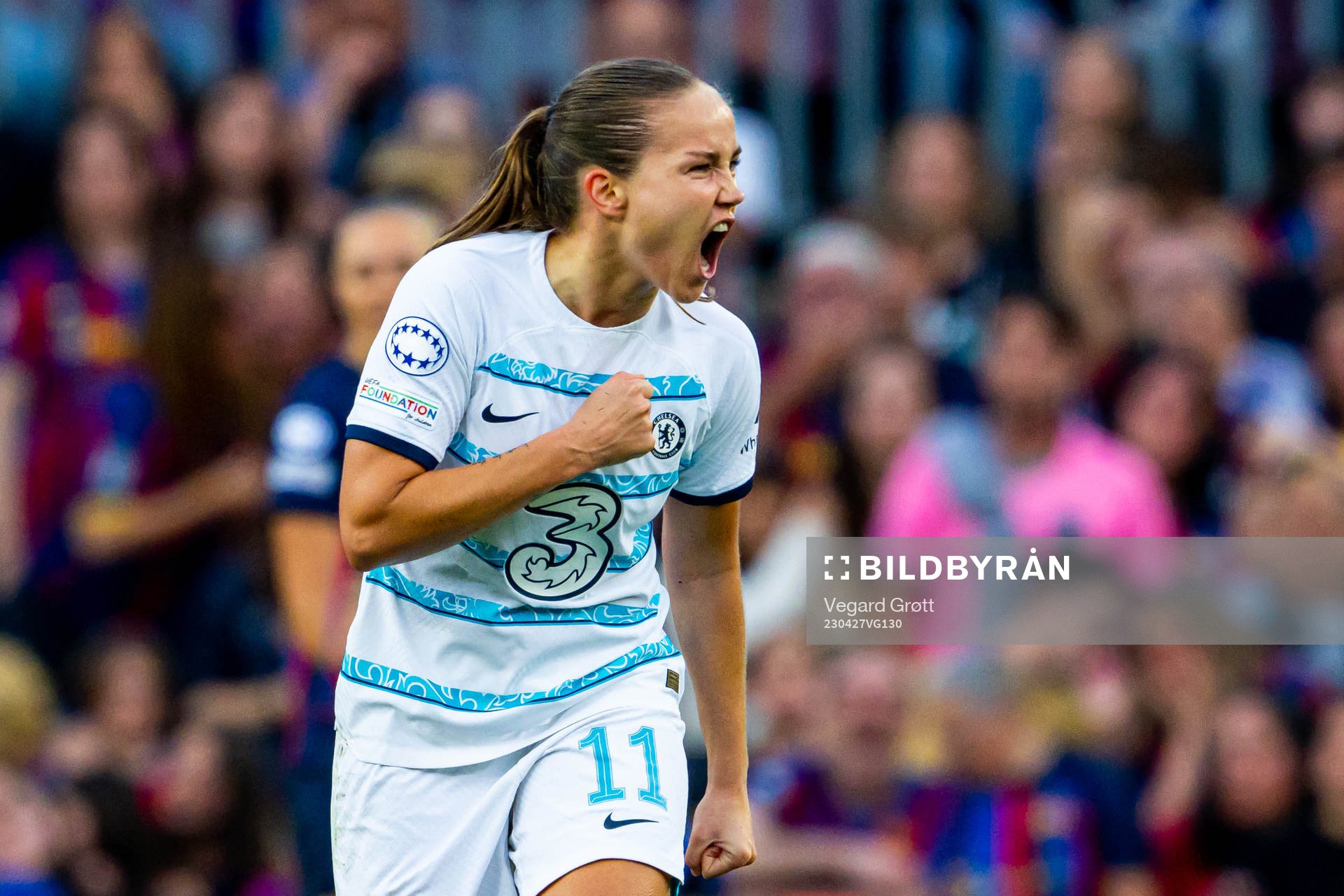 Guro Reiten of Chelsea celebrates