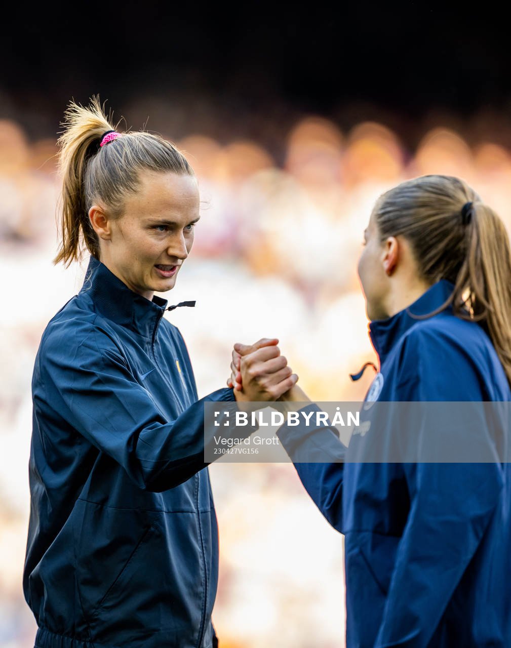 Caroline Graham Hansen of Barcelona and Guro Reiten of