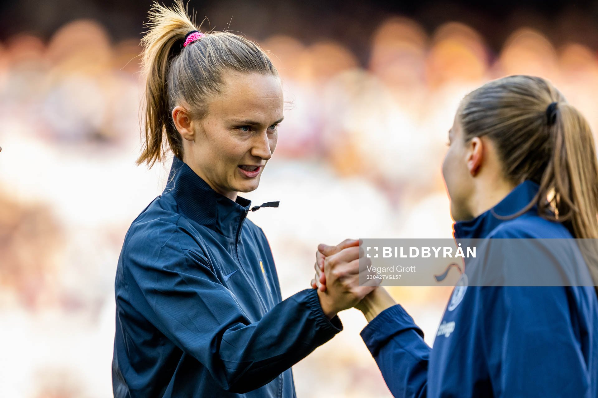 Caroline Graham Hansen of Barcelona and Guro Reiten of