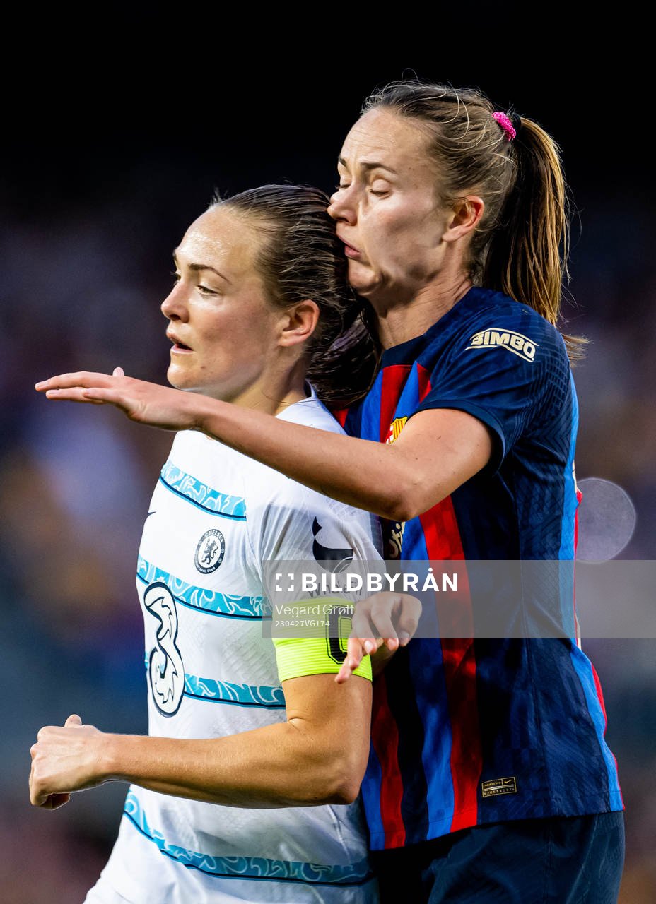 Magdalena Eriksson of Chelsea and Caroline Graham Hansen of