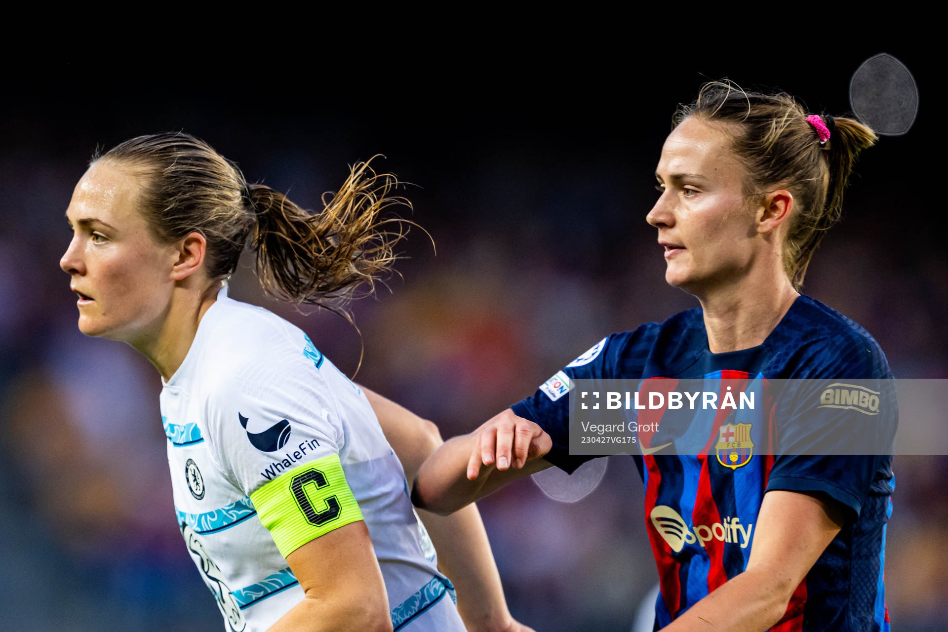 Magdalena Eriksson of Chelsea and Caroline Graham Hansen of